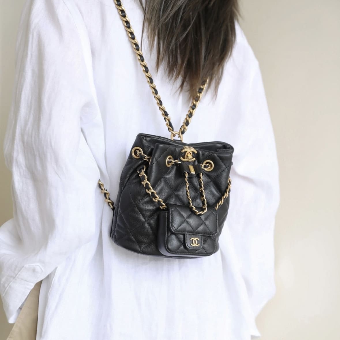 Chanel Black Backpack With The Pouch AS3947 - Image 6