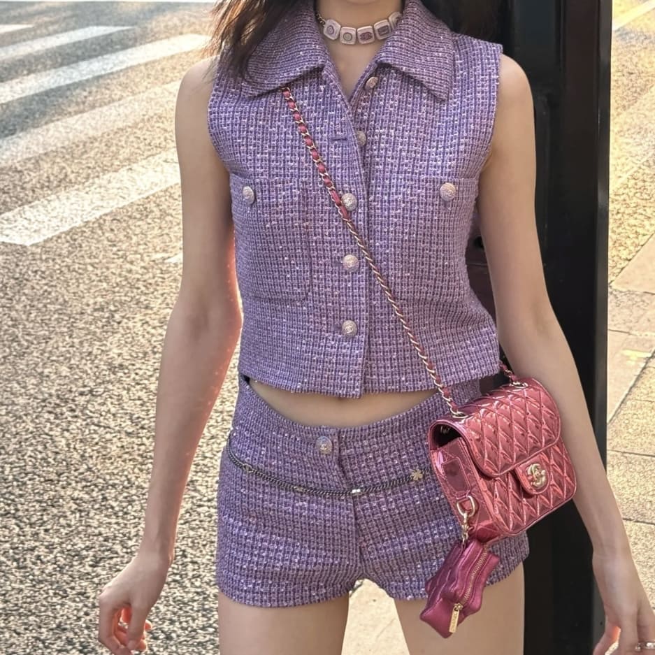 Chanel Mini Flap Bag With Star Pouch Pink - Image 5