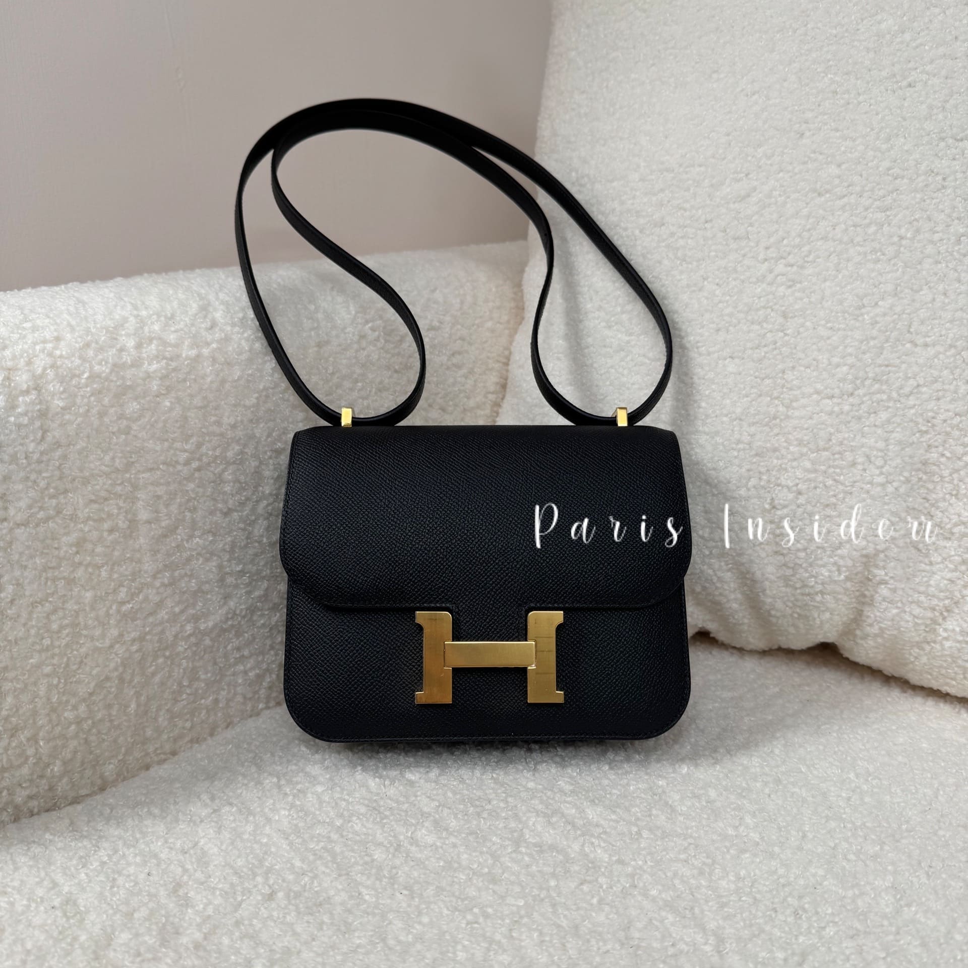 Hermes Mini Constance 19 Noir GHW With Mirror
