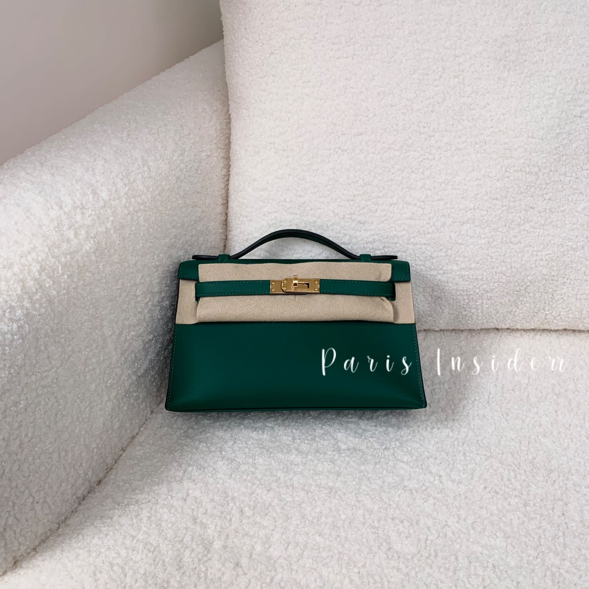 Hermes Kelly Pochette Vert Moyen GHW