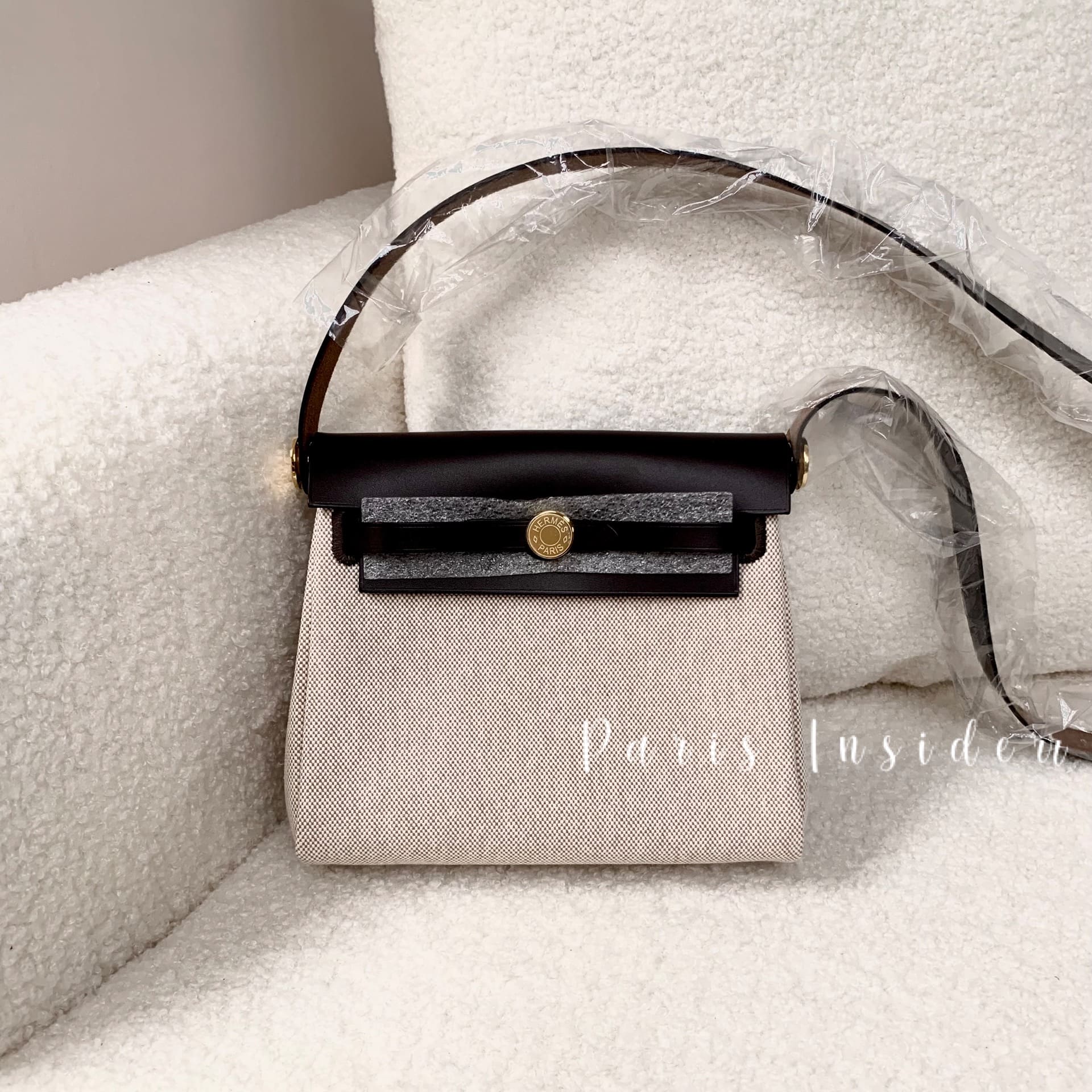 Hermes Mini Herbag Canvans With Ebene GHW