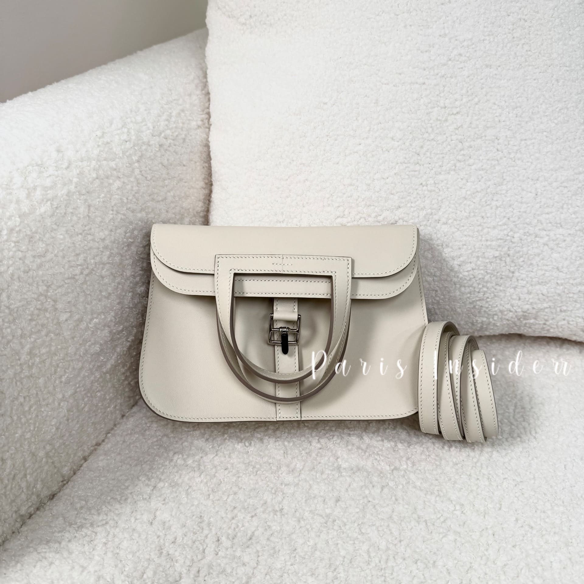 Hermes Mini Halzan Craie PHW