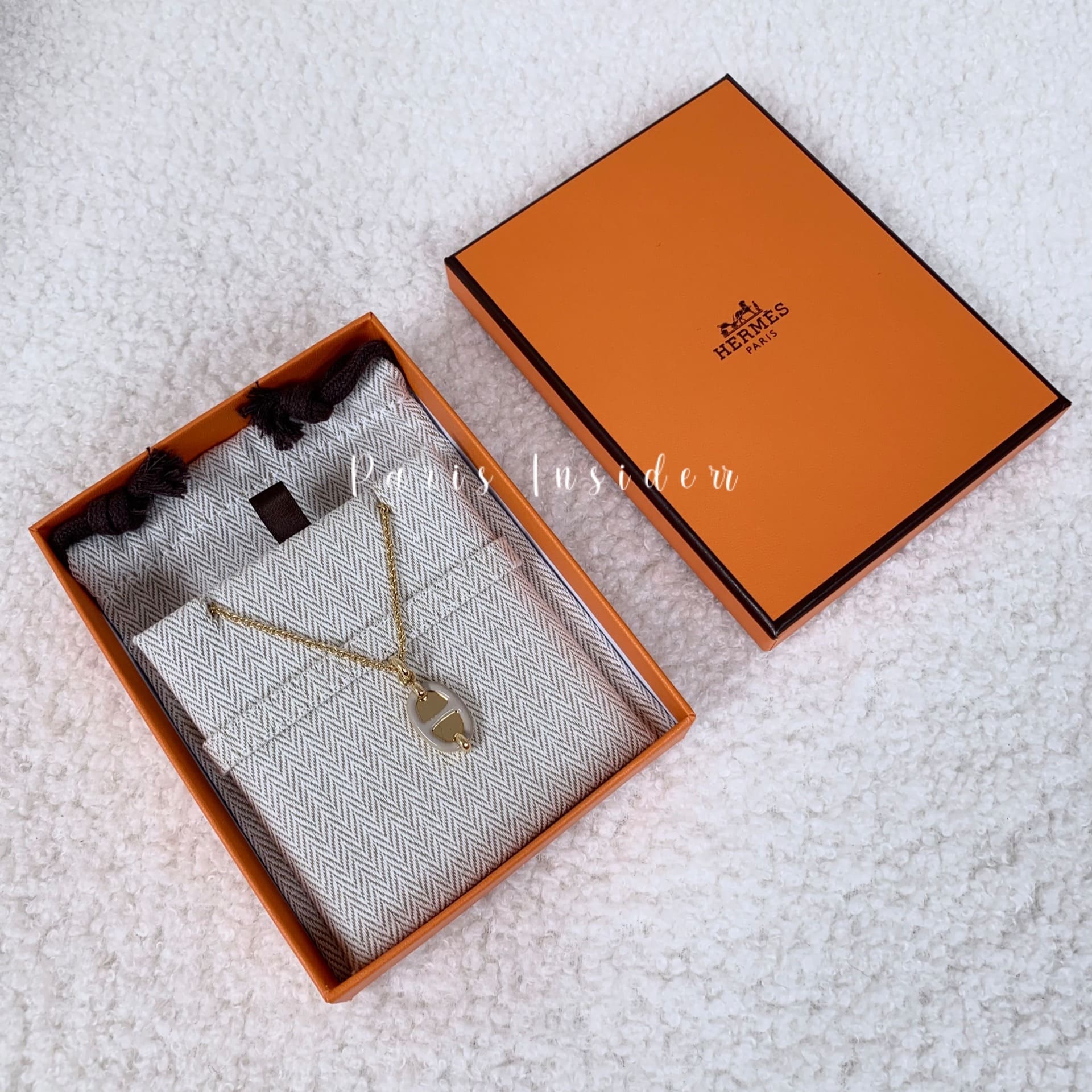 Hermes Mini Maillon pendant, small model Marron Glace GHW