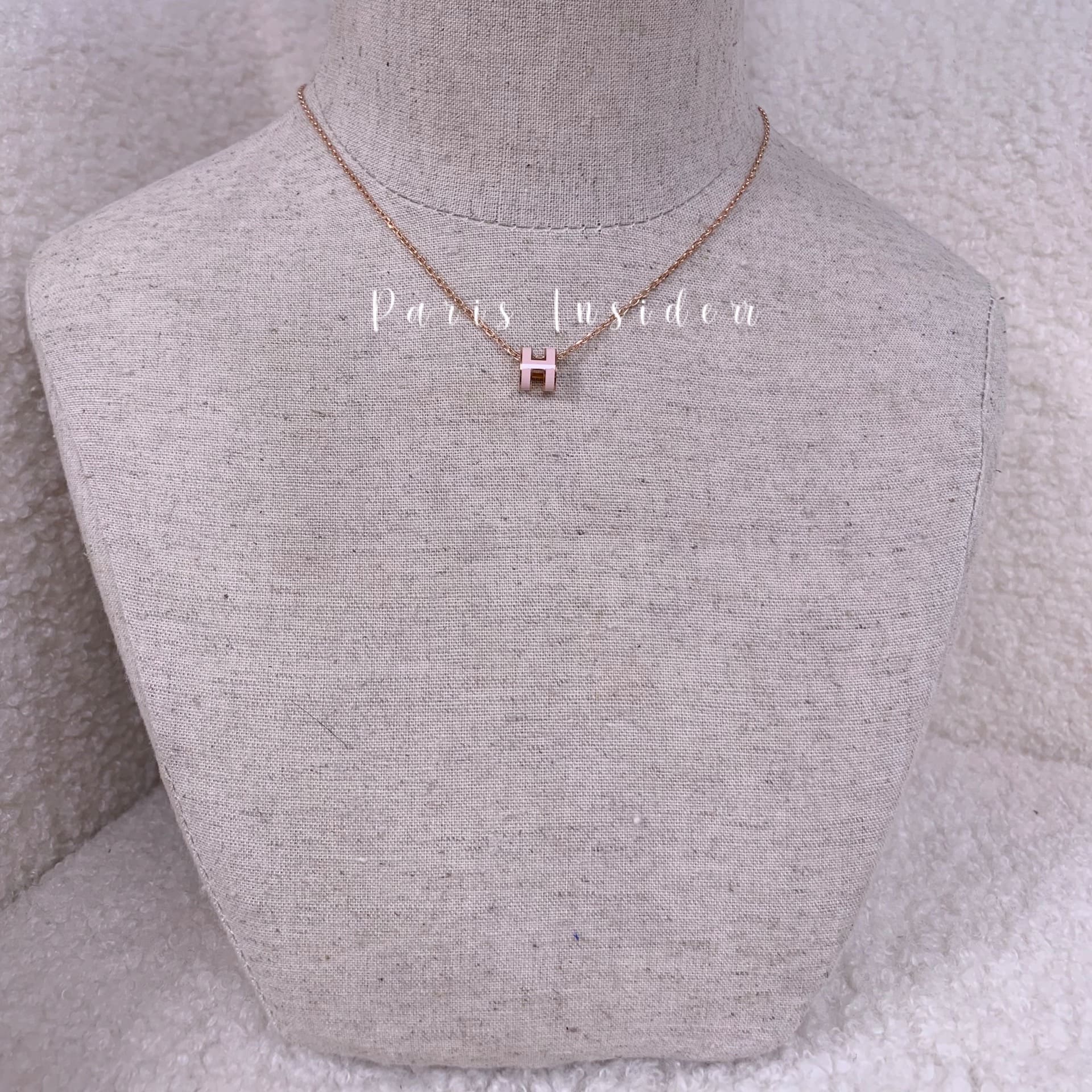 Hermes Mini Pop H Necklace Rose Dragee RGHW - Image 2