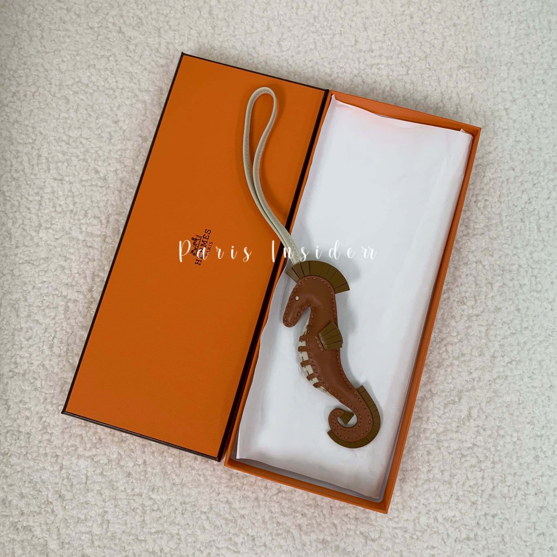 Hermes Hippo Charm Gold x Kraft x Craie