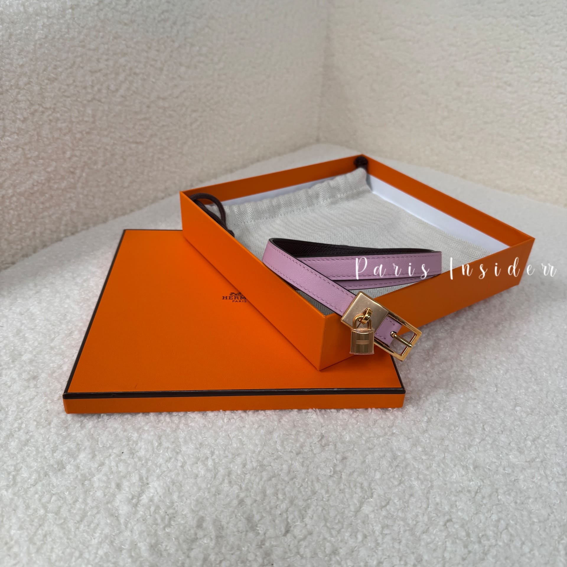 Hermes Lucky 15 Reversible Belt Mauve Sylvestre Rouge Sellier RGHW - Image 2