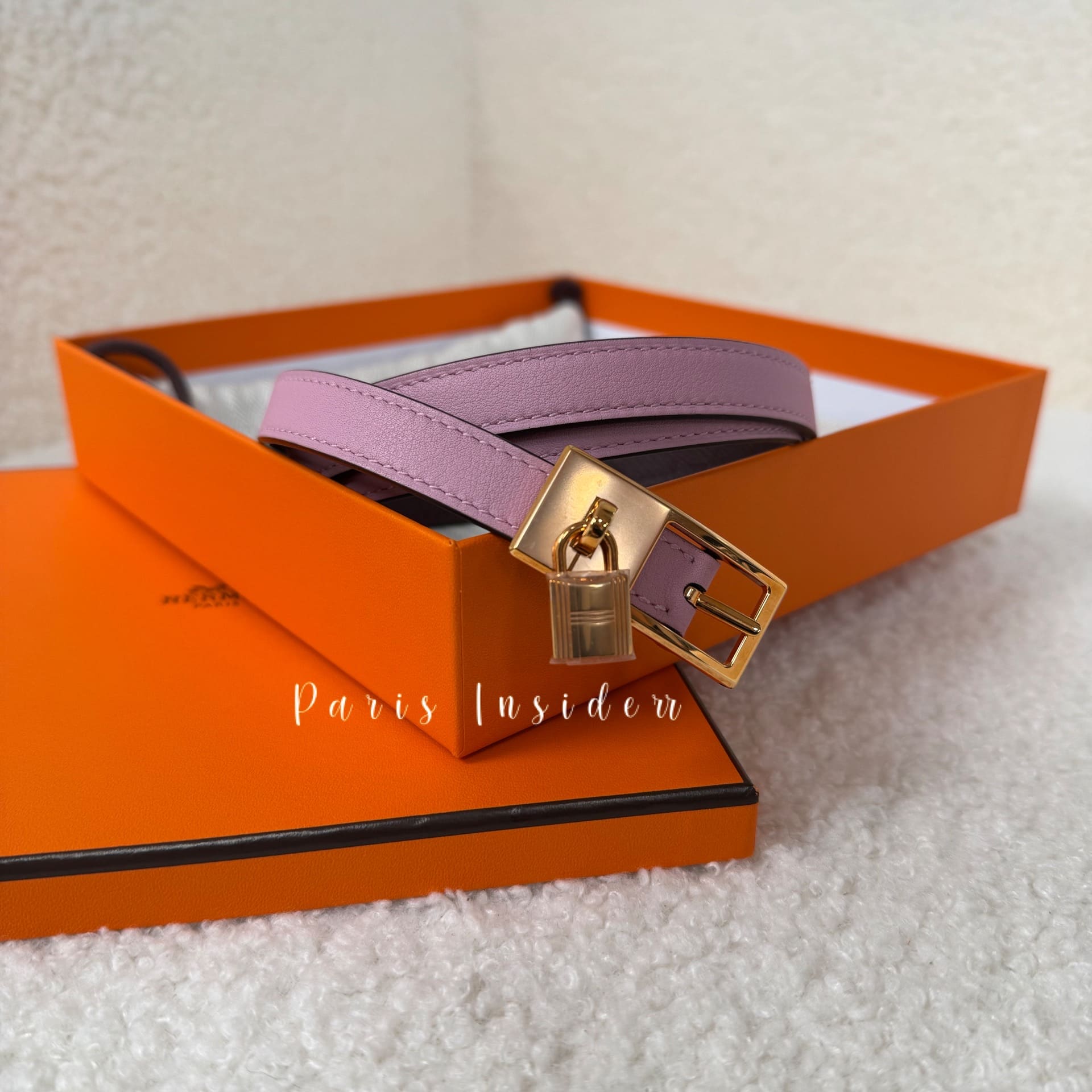 Hermes Lucky 15 Reversible Belt Mauve Sylvestre Rouge Sellier RGHW