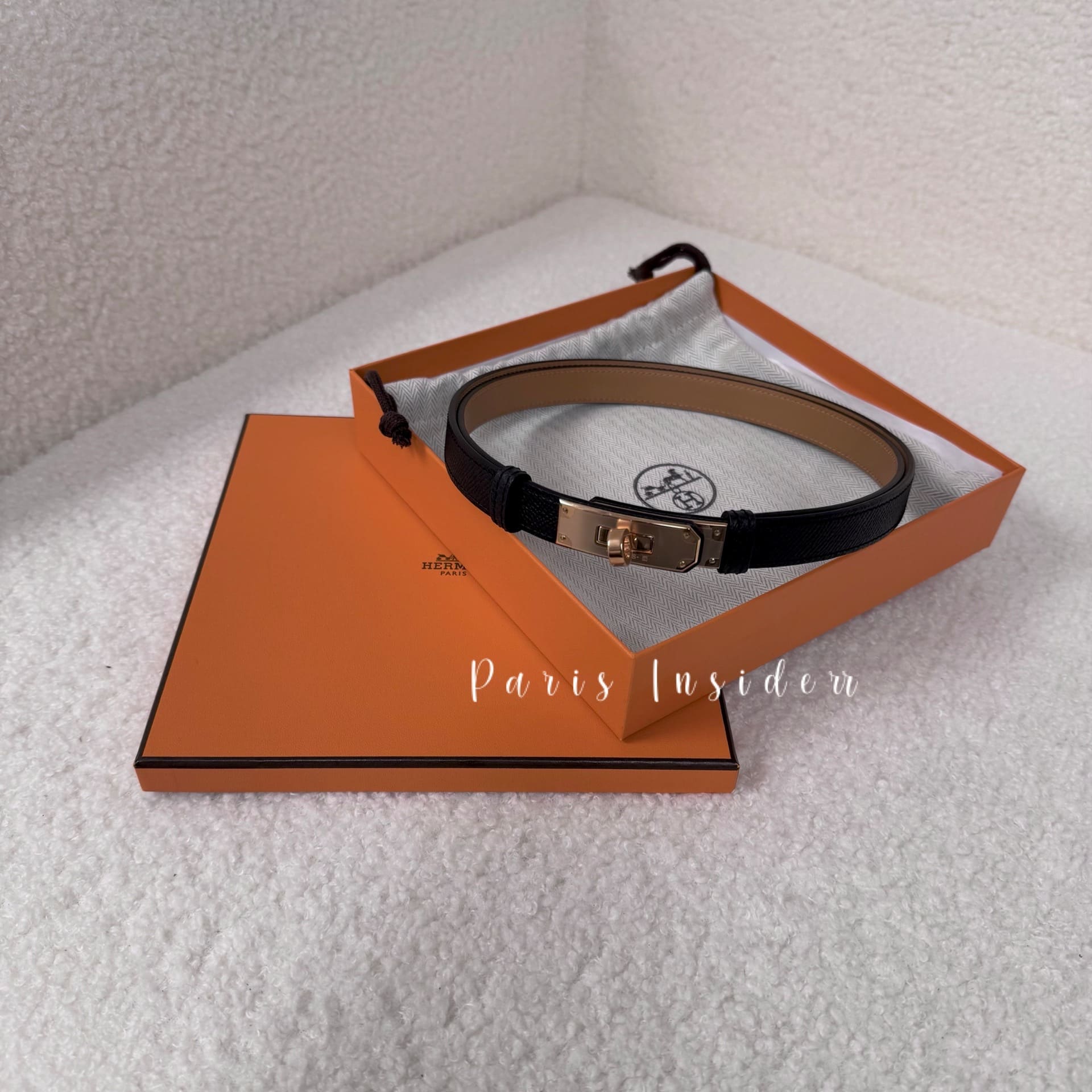 Hermes Kelly 18 Belt Noir RGHW