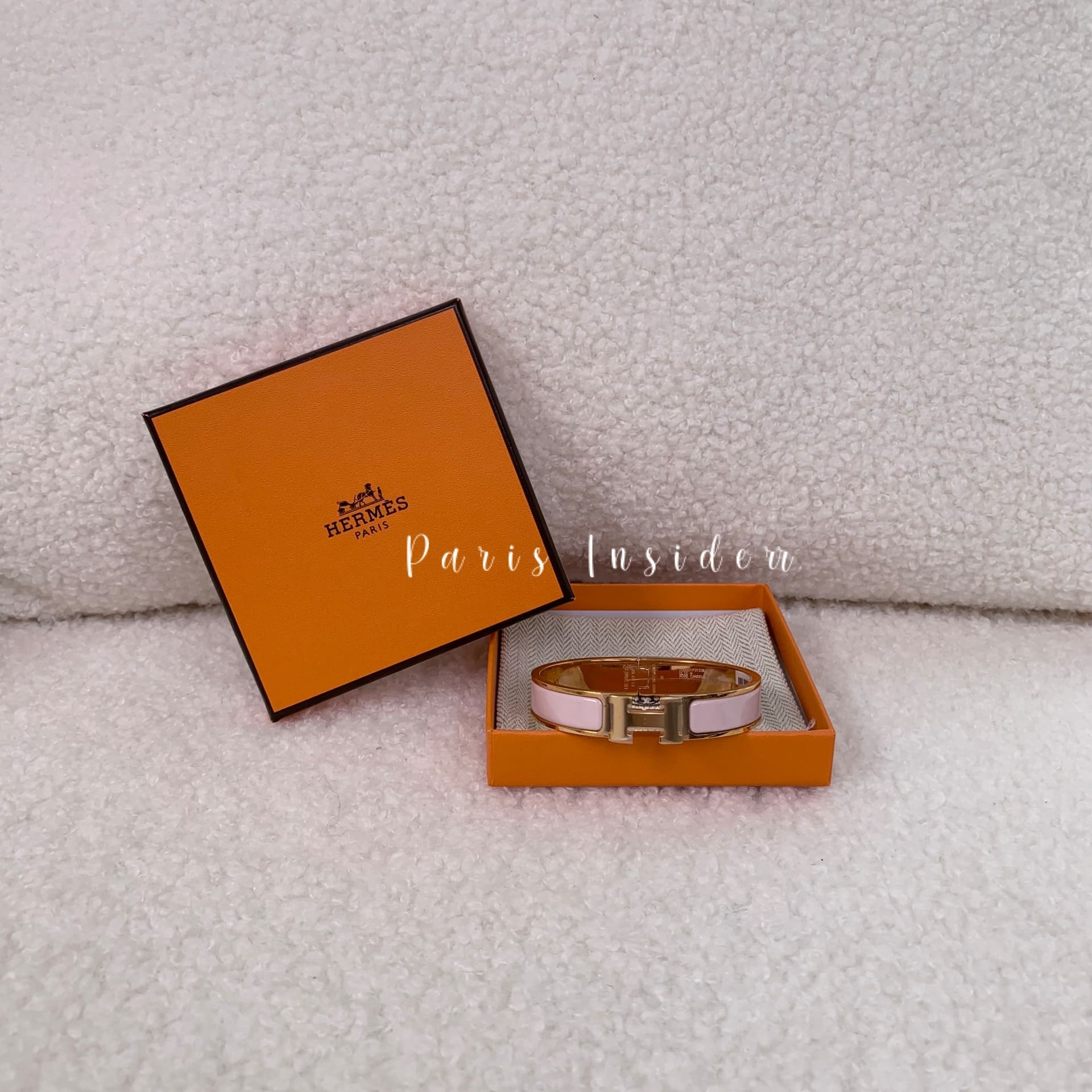 Hermes Clic H Bracelet Rose Candeur GHW