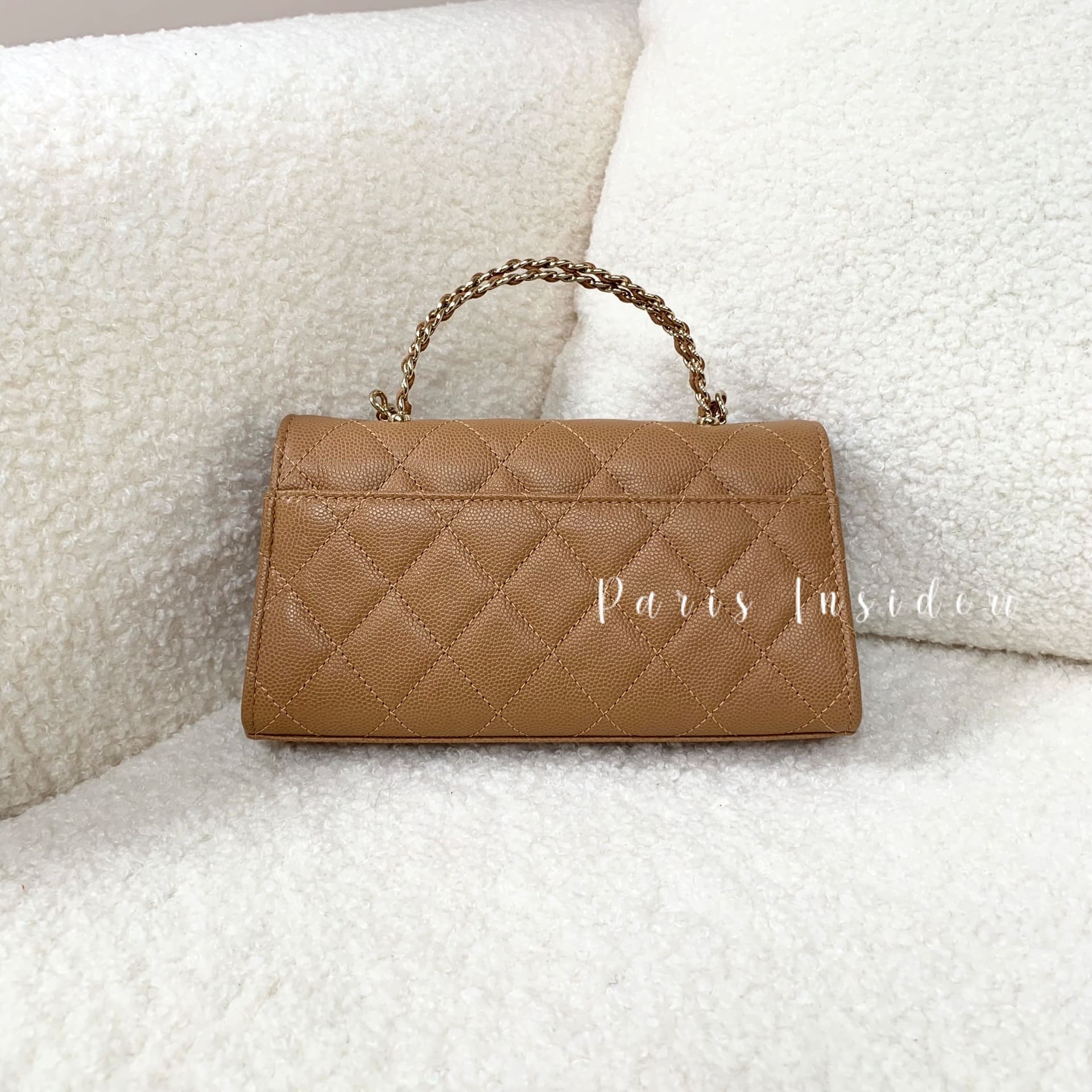 Chanel Kelly Clutch With Chain Beige - Image 3