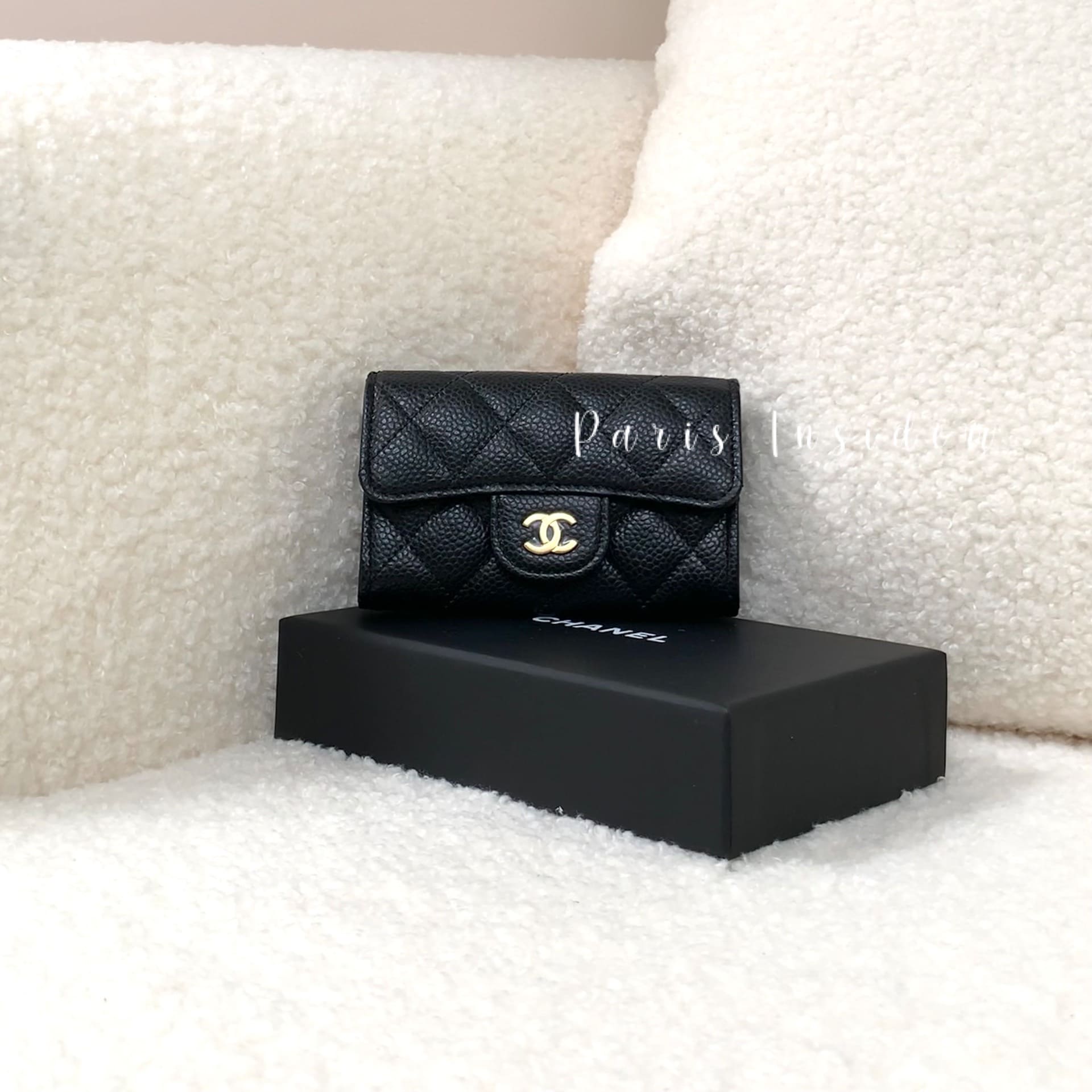 Chanel Classic Flap Card Holder Black With GHW