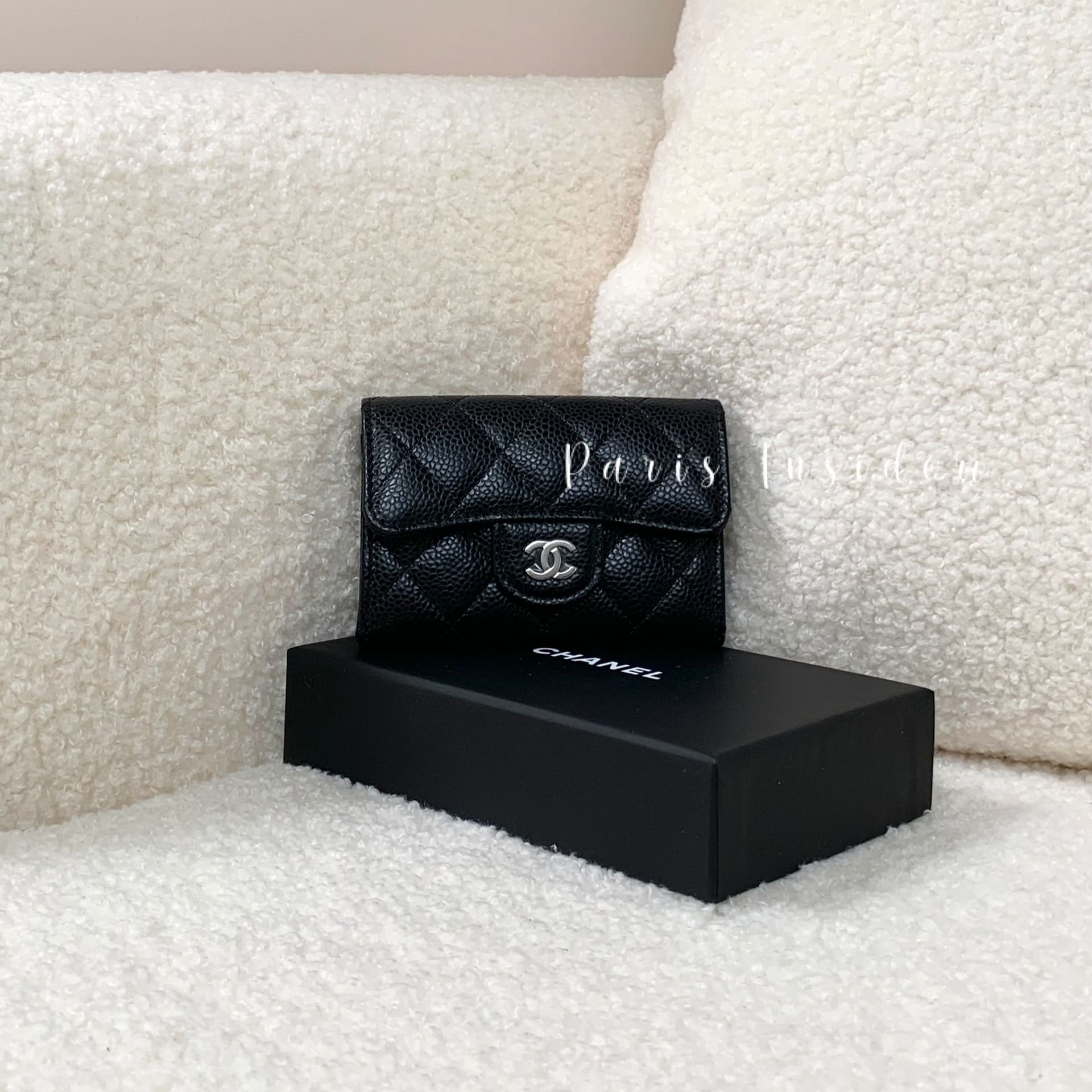 Chanel Classic Flap Card Holder Black With PHW