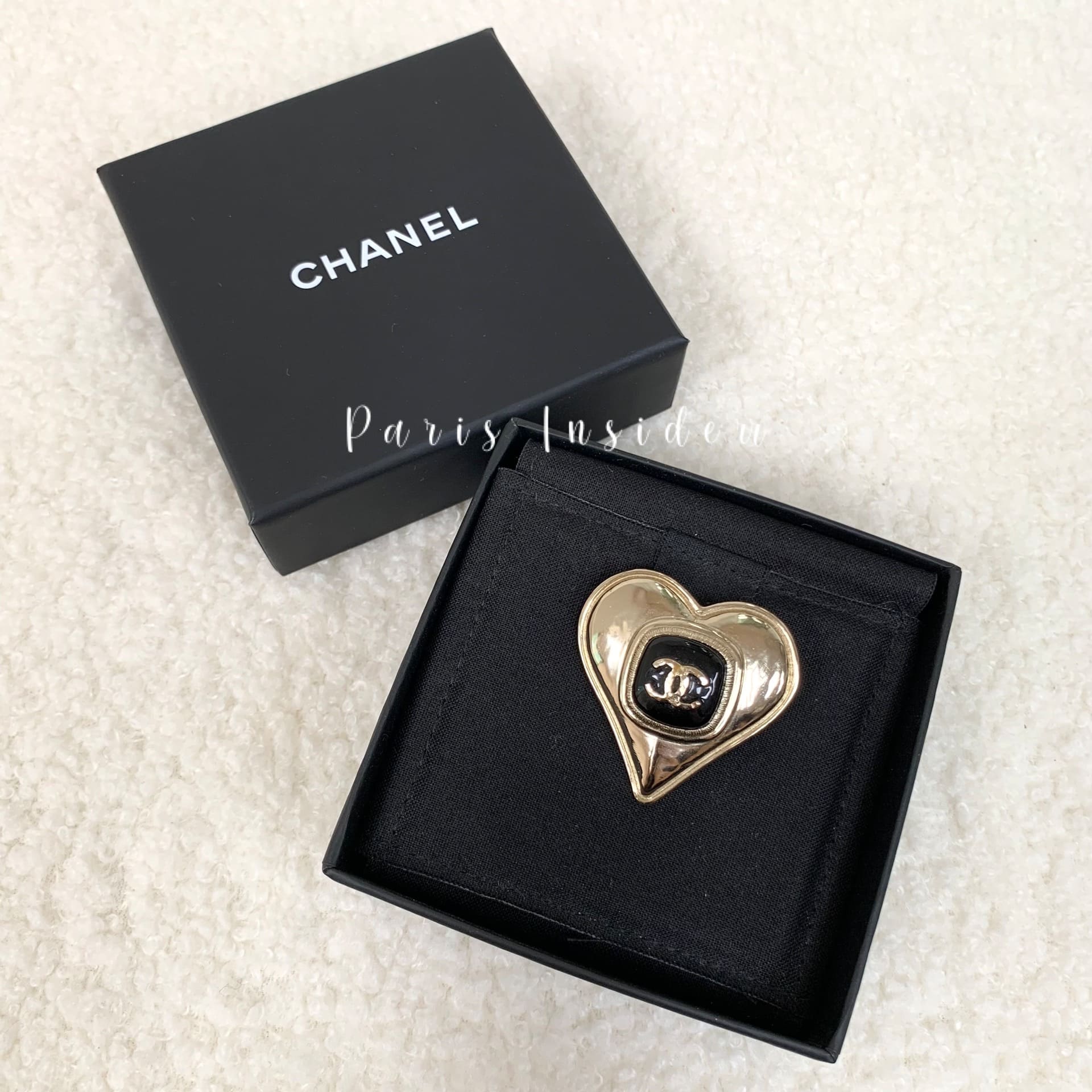 Chanel Gold Heart Shape Brooch