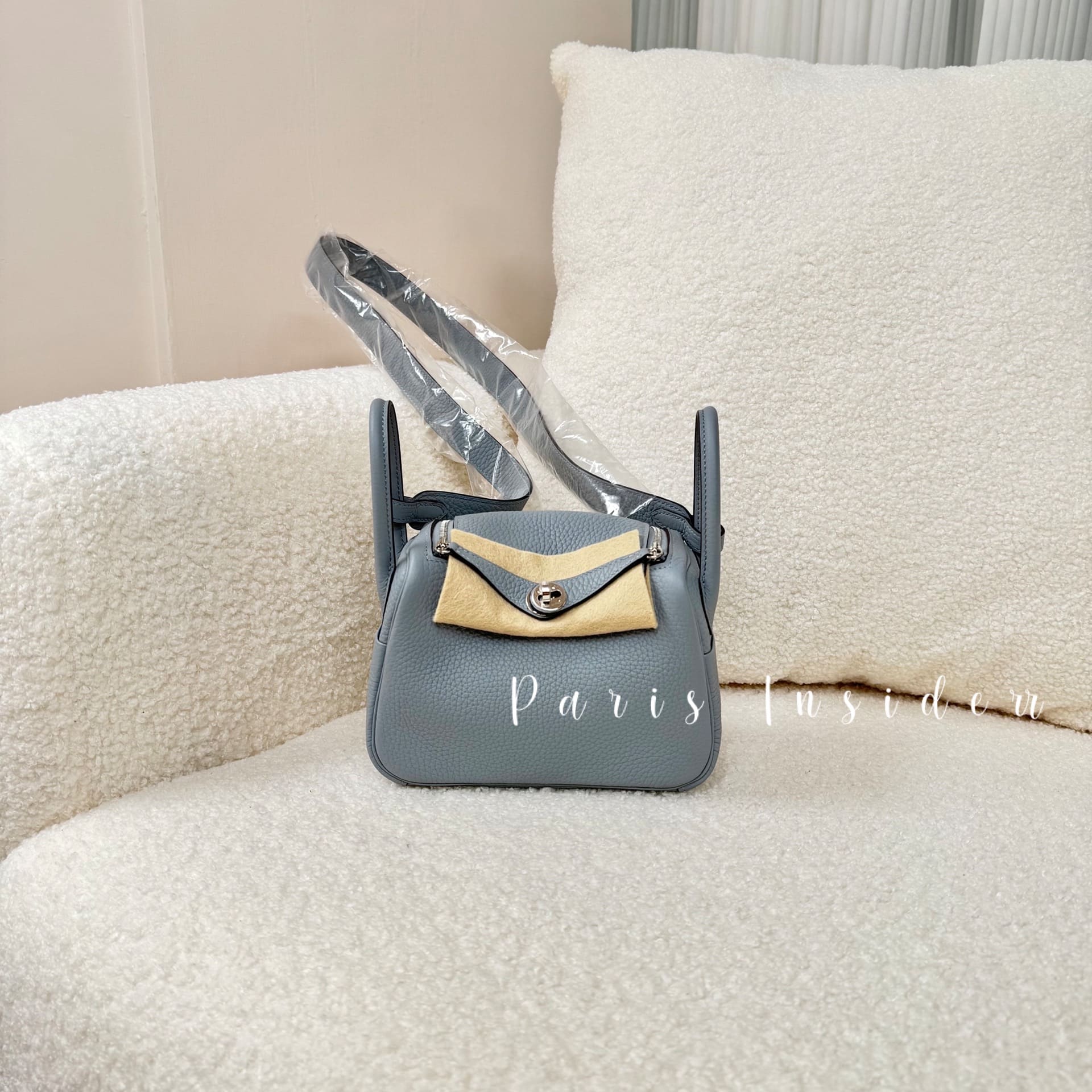 Hermes Mini Lindy II Gris Pantin PHW