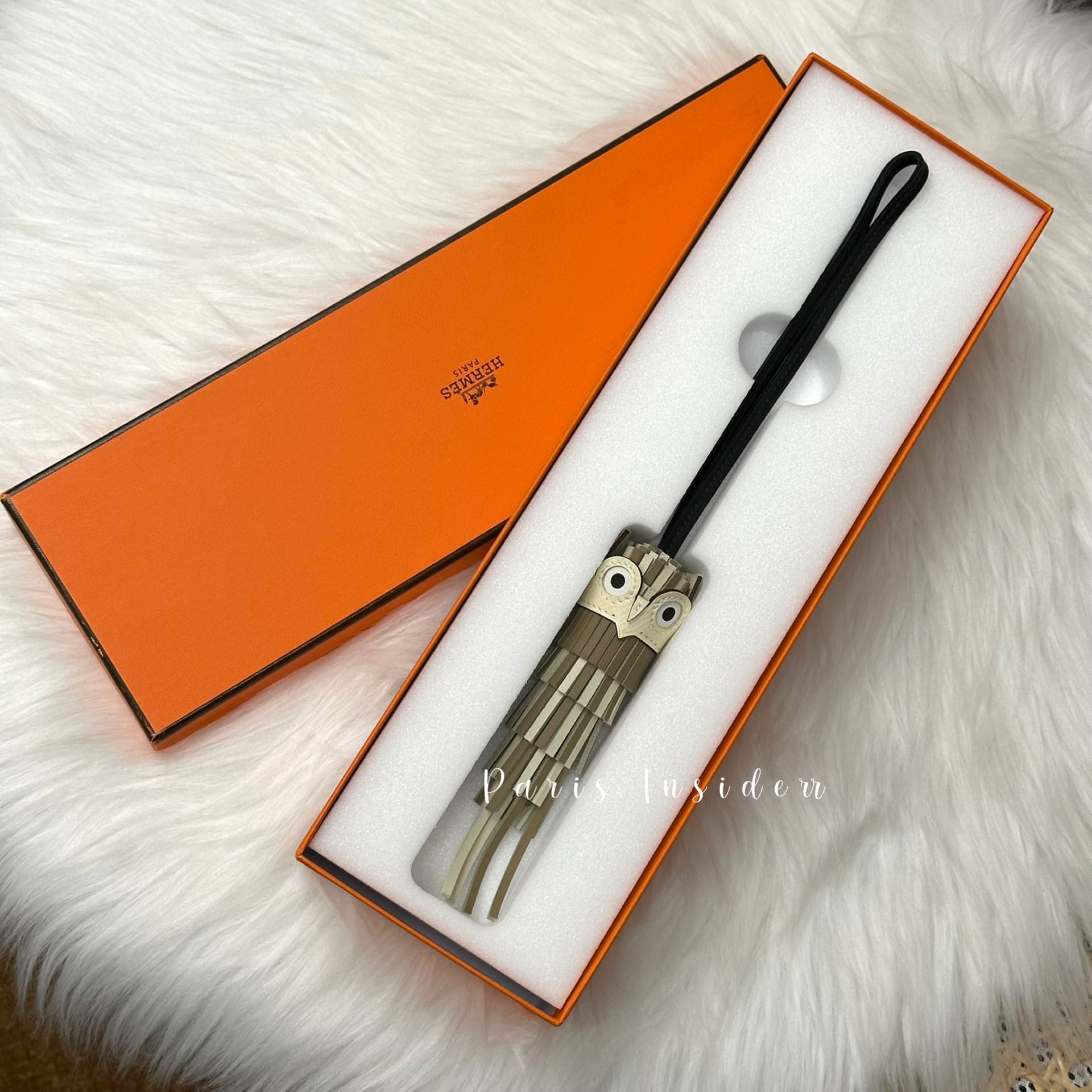 Hermes Chouette Charm - Beige Marfa / Craie / Noir / Nata / Blanc