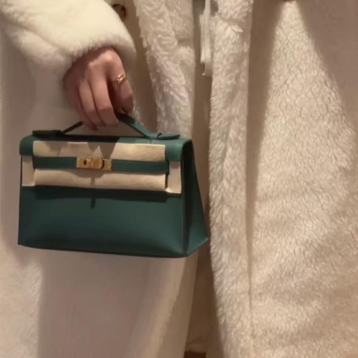 Hermes Kelly Pochette Vert Moyen GHW - Image 3