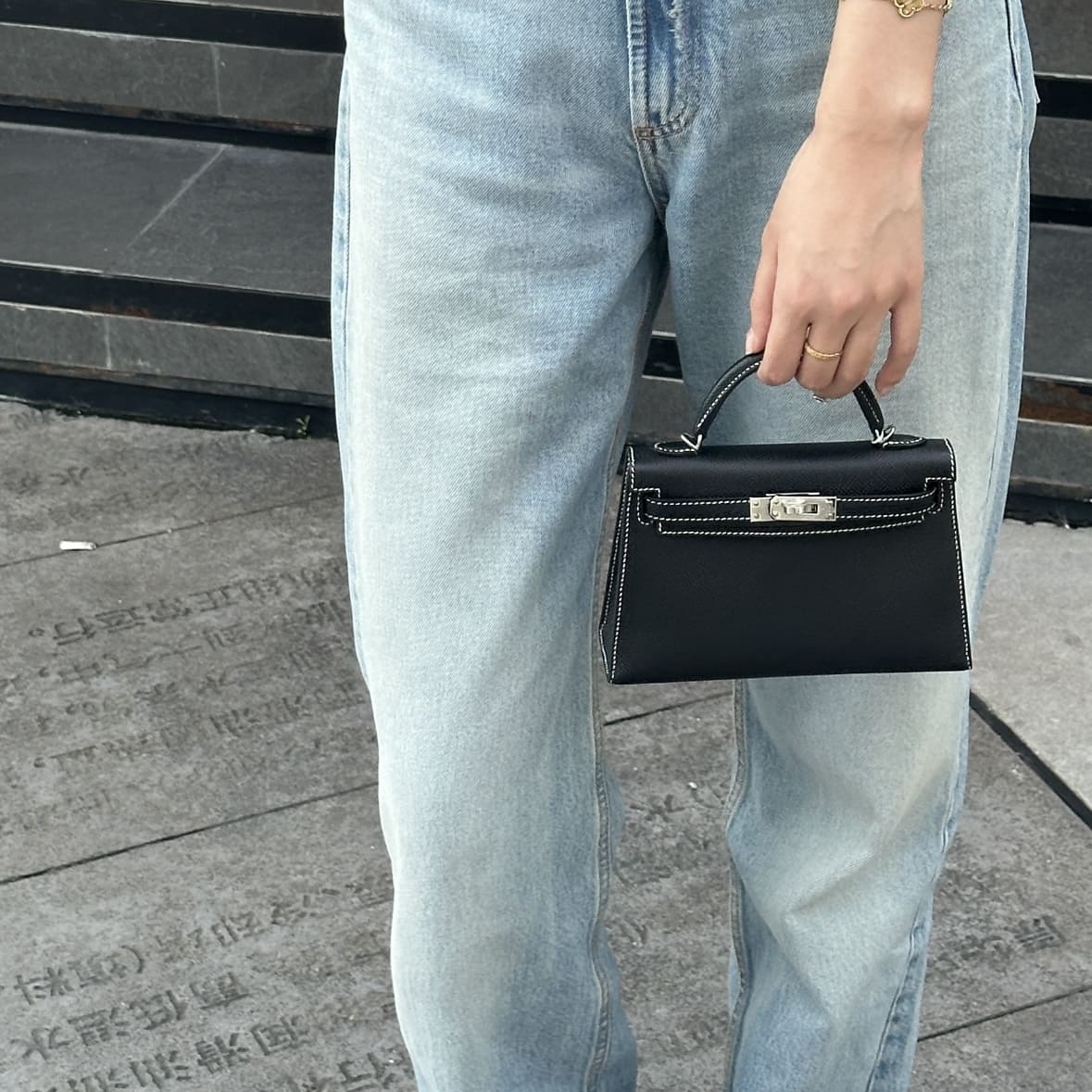 Hermes Mini Kelly II SO Noir PHW - Image 4