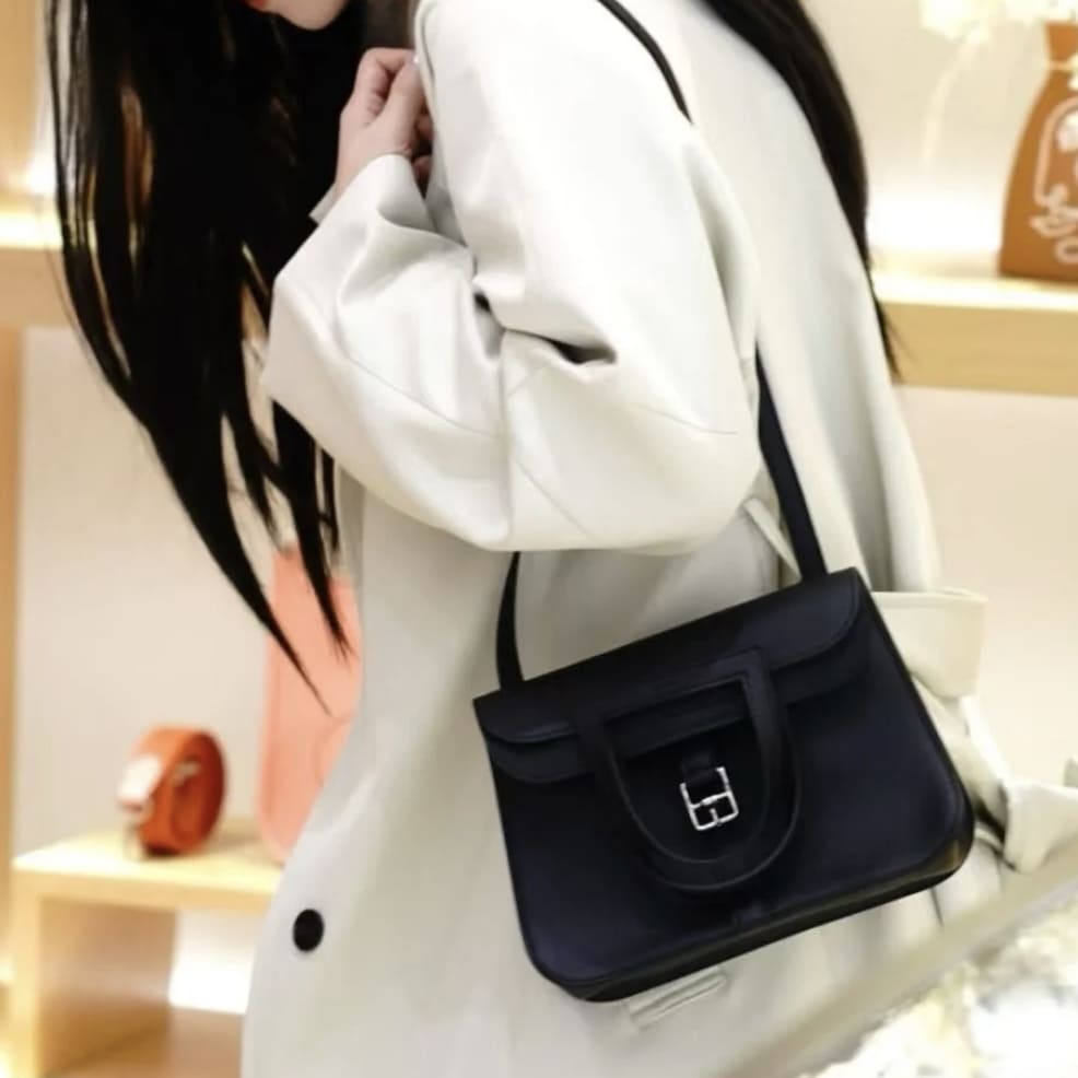 Hermes Mini Halzan Noir PHW - Image 4