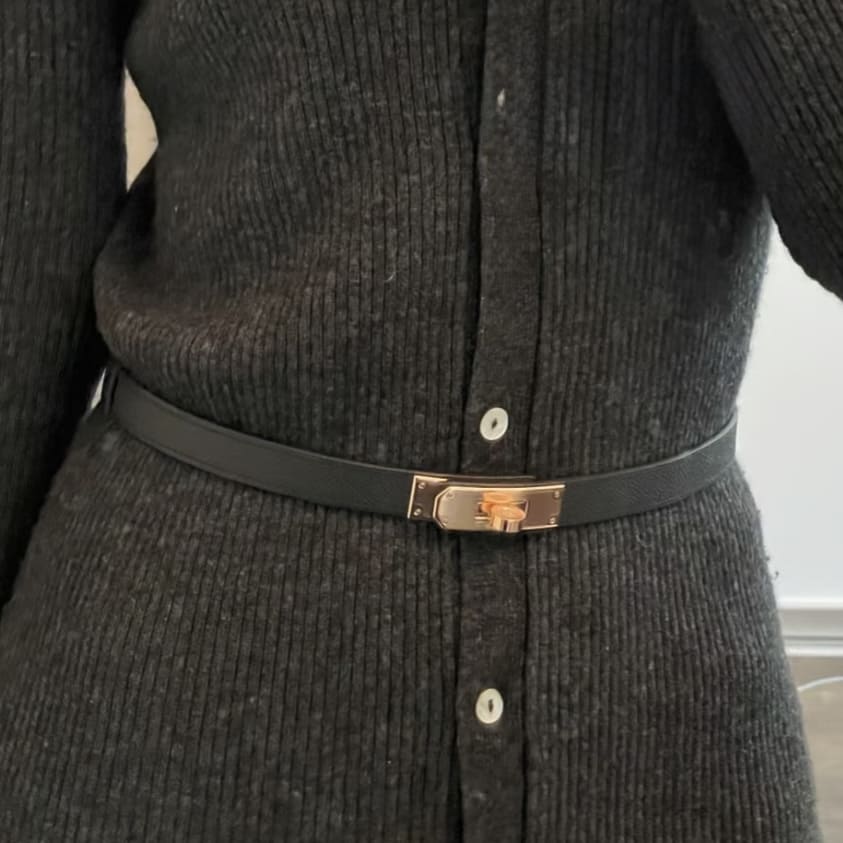 Hermes Kelly 18 Belt Noir RGHW - Image 3