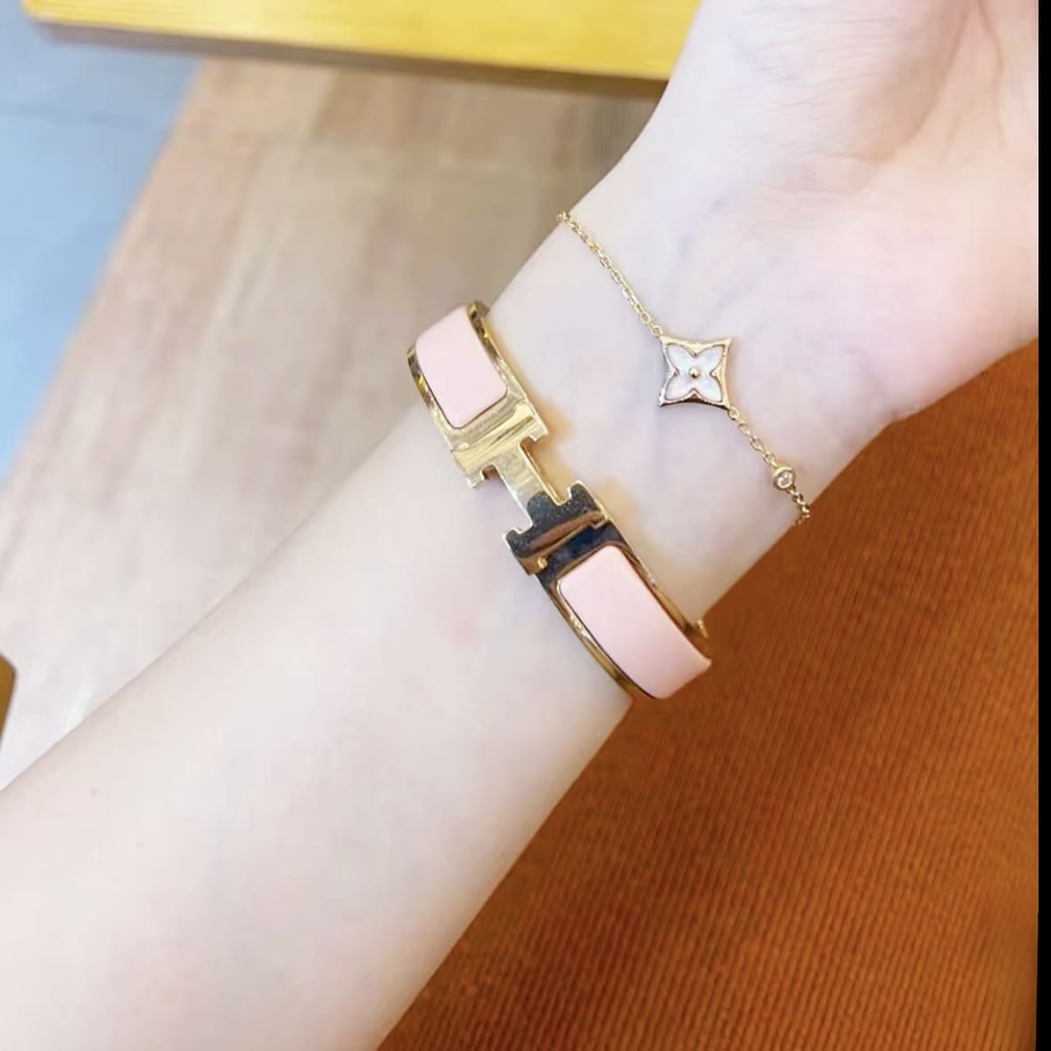 Hermes Clic H Bracelet Rose Candeur GHW - Image 3