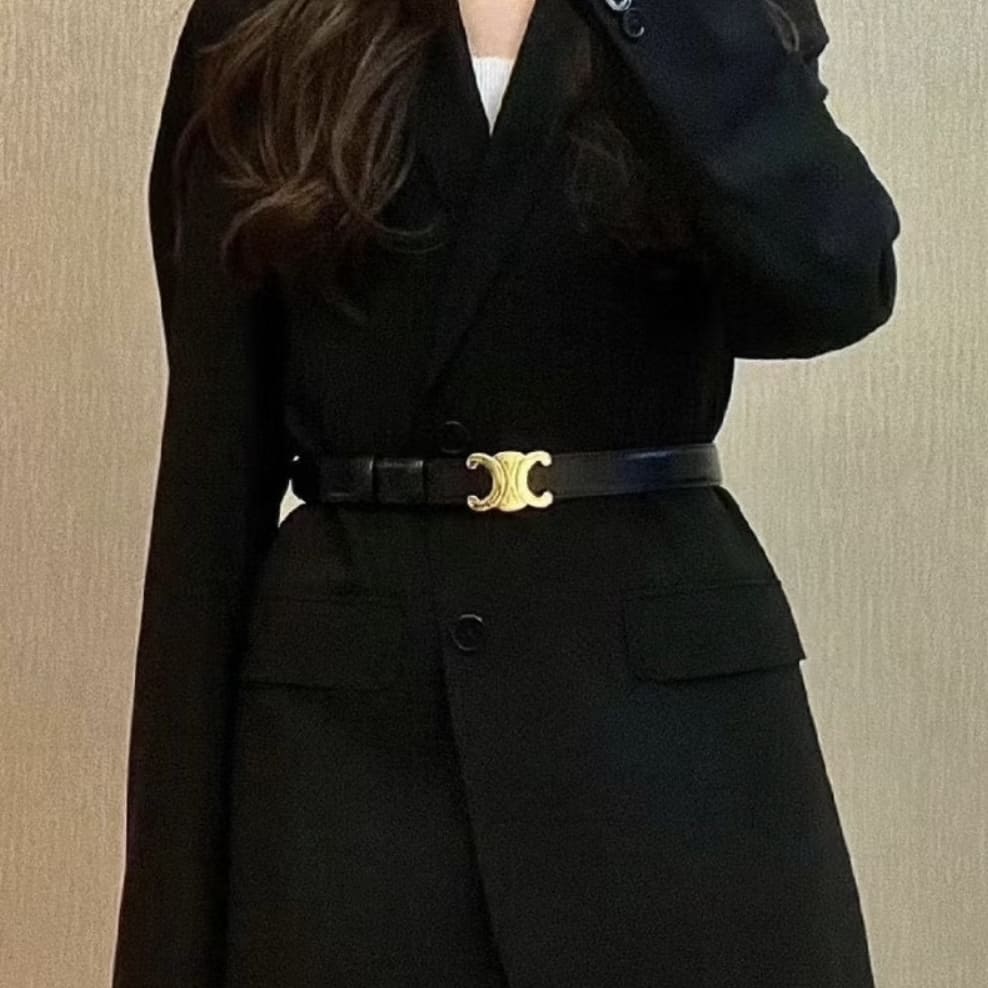 Celine Medium Triomphe Belt Black - Image 2
