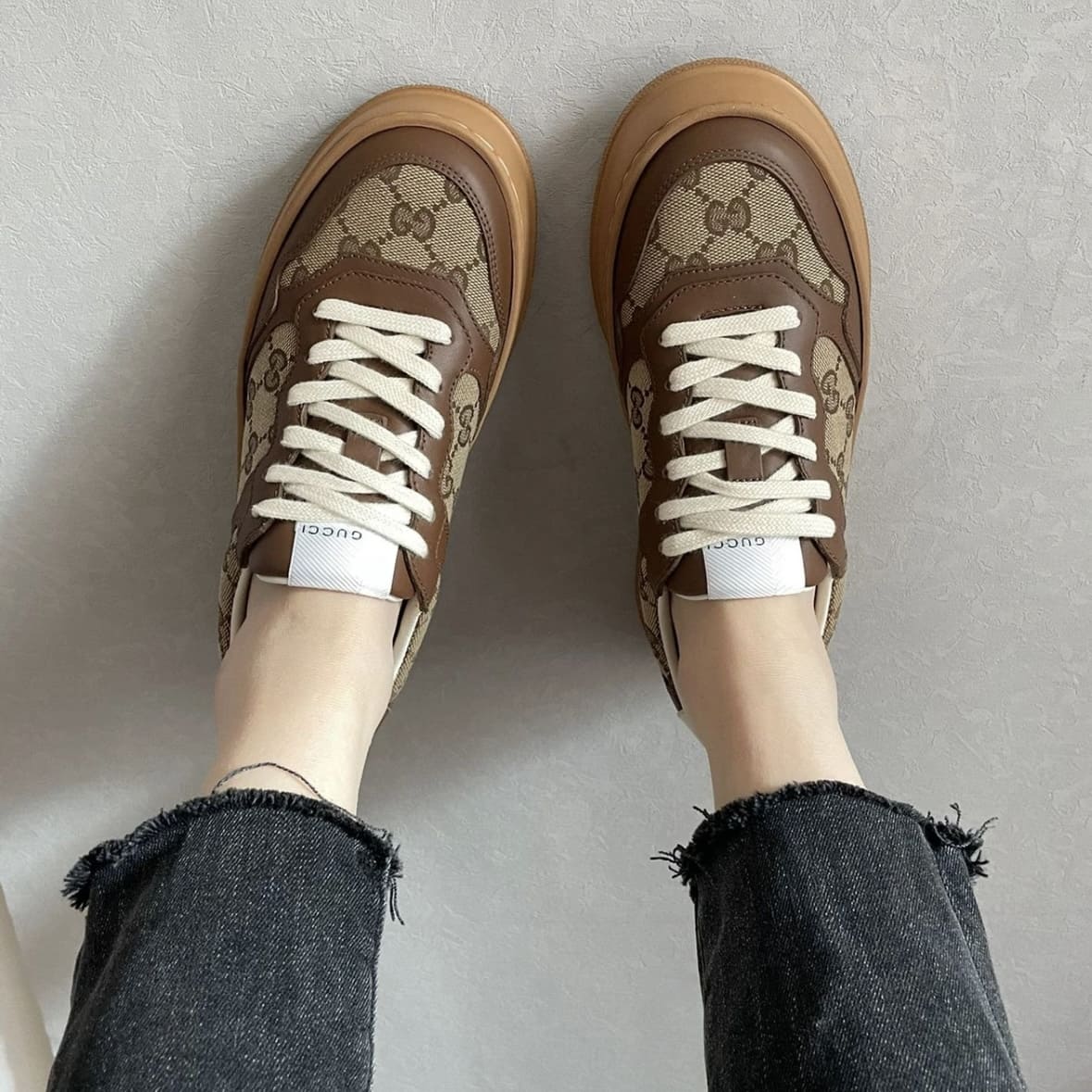 Gucci GG Sneakers - Web Beige And Ebony 米色拼烏木 - Image 4