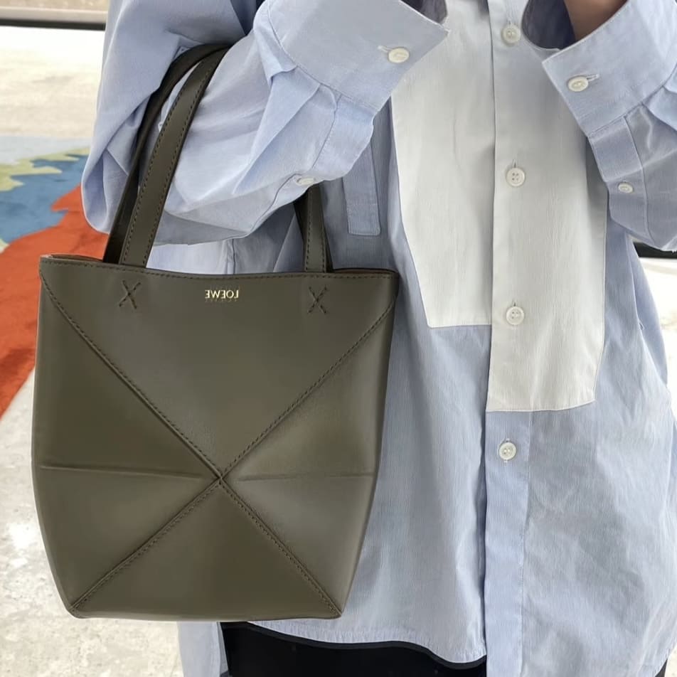 Loewe Mini Puzzle Fold Tote - Dark Khaki 深卡其色 - Image 4
