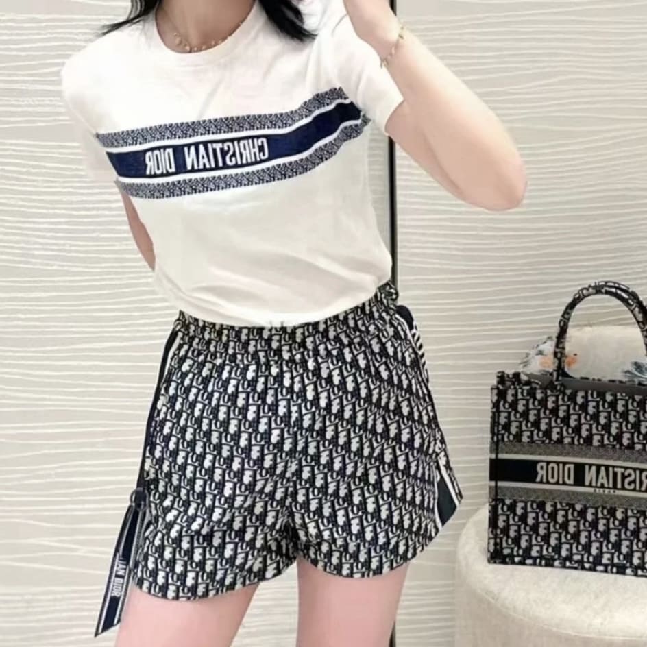 Christian Dior T-Shirt - White With Navy Blue 白拼海軍藍 - Image 3