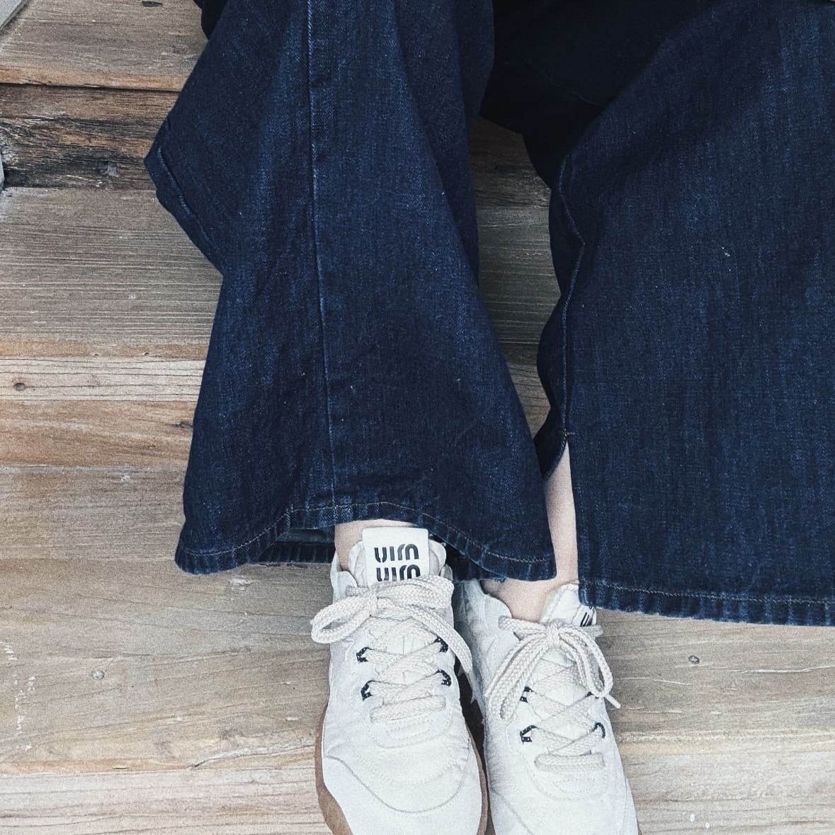 Miu Miu Tyre Technical Fabric And Suede Sneakers - Ivory 象牙白 - Image 8