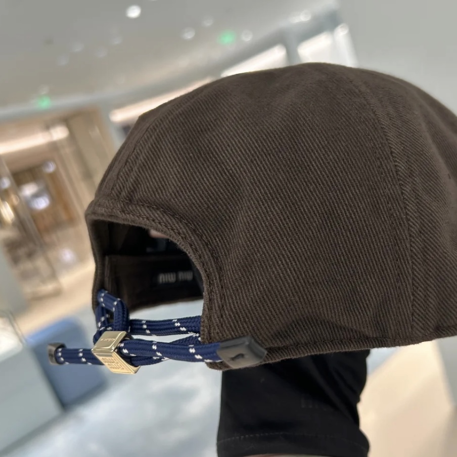Miu Miu Denim Baseball Cap - Dark Brown With Iris 深棕 - Image 3