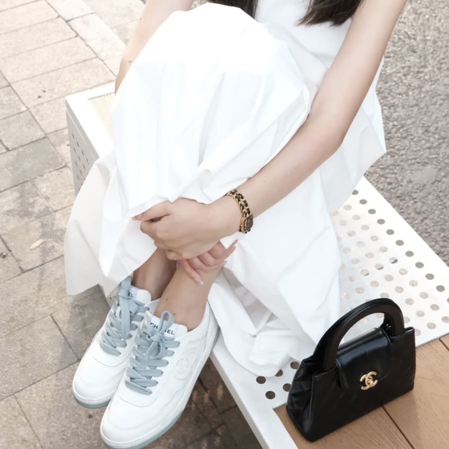 Chanel Sneakers G39980 - White with blue 白藍 - Image 2