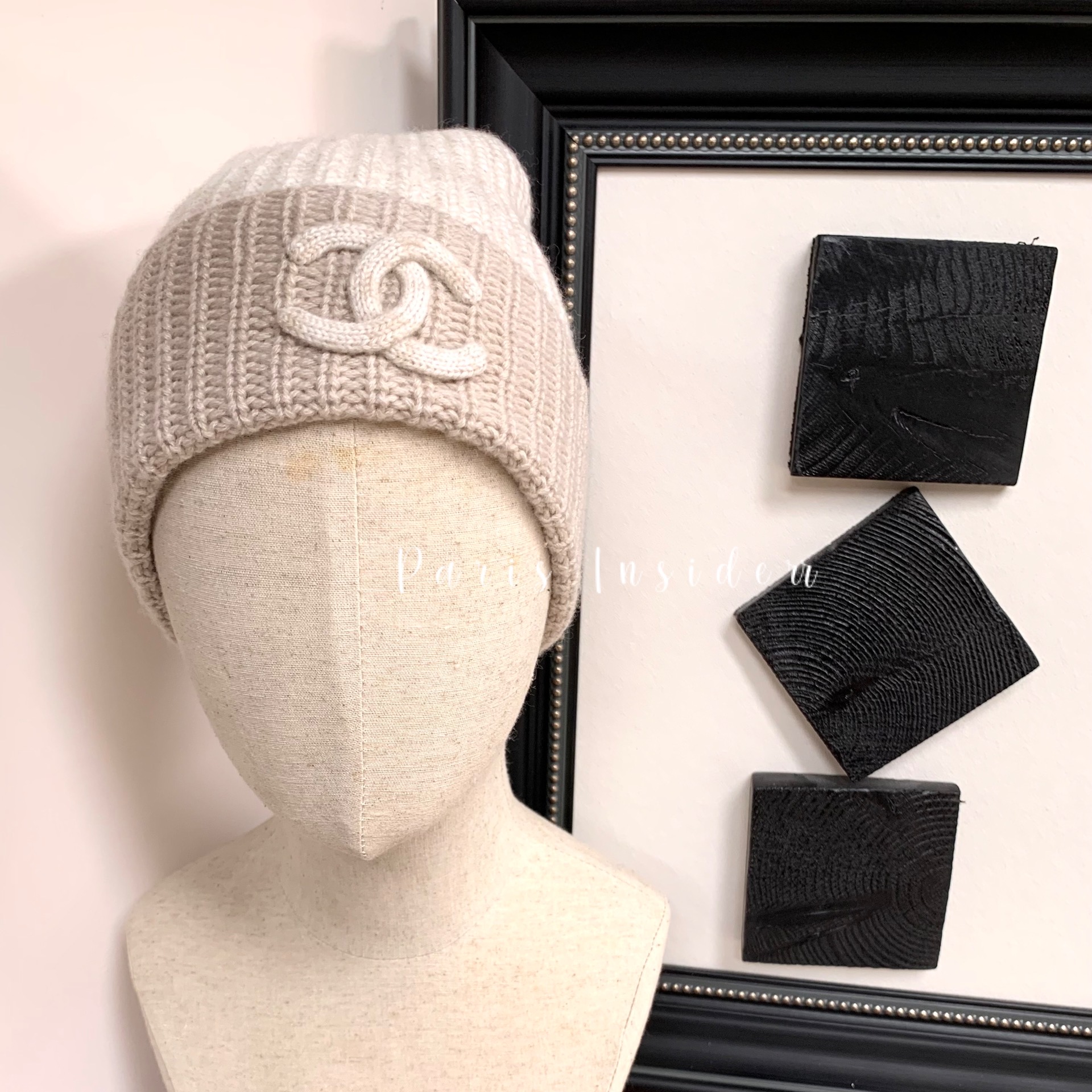 Chanel CC Logo Oatmeal Beanie