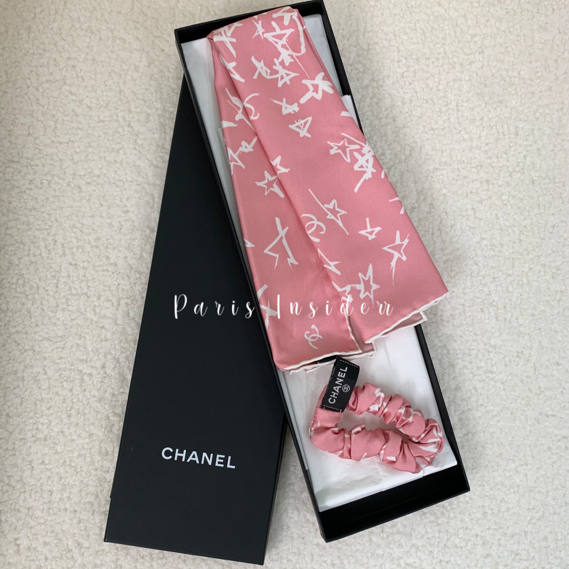 Chanel Pink Twilly With Hairband