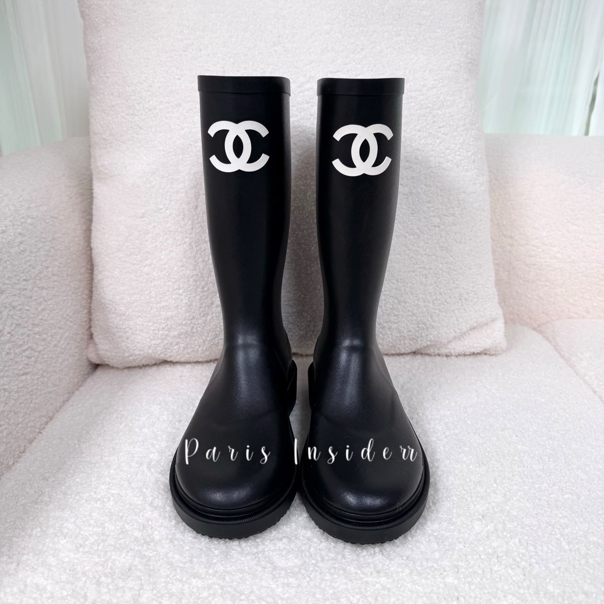 Chanel CC Logo Black Rain Boots G39620