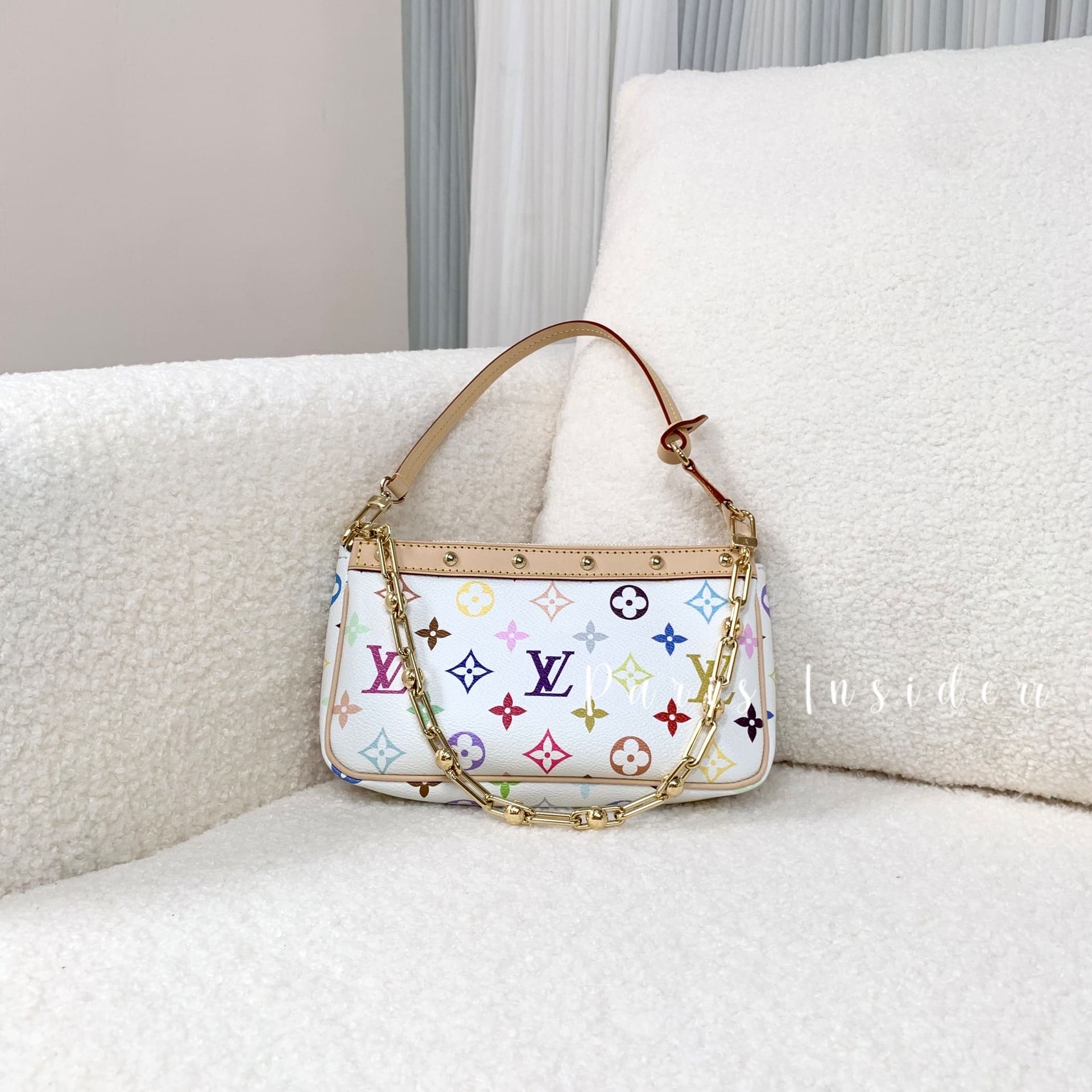Louis Vuitton x Murakami Pochette Accessoires - Multicolore Blanc 白彩色