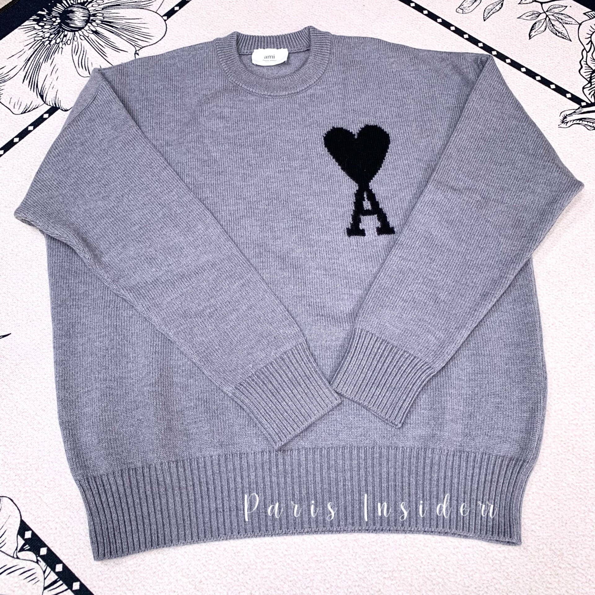 Ami Adc Logo Sweater - grey 灰