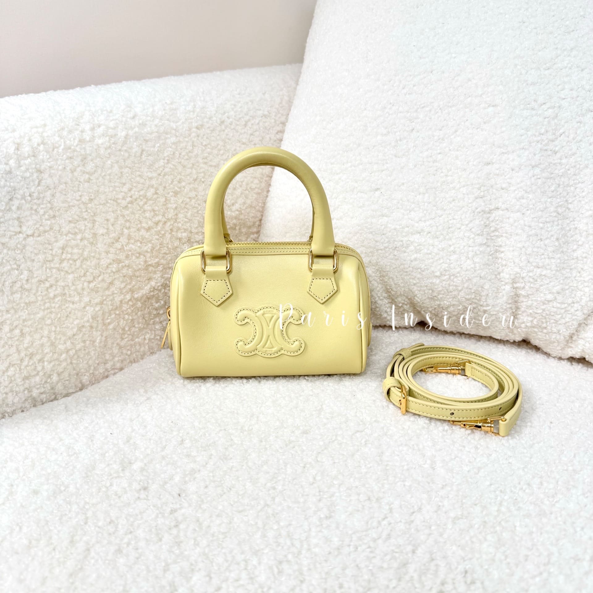 Celine Mini Boston Spring Yellow