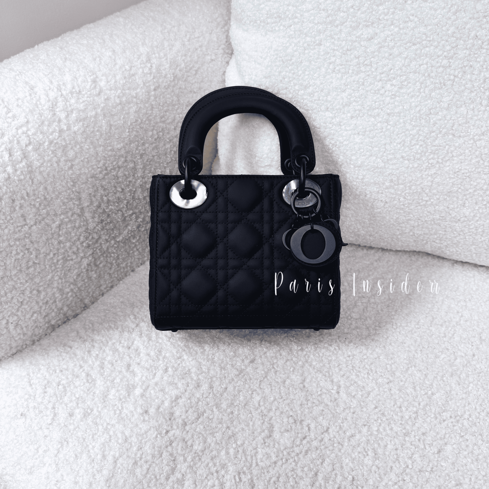 Mini Lady Dior Black Ultramatte Cannage Bag