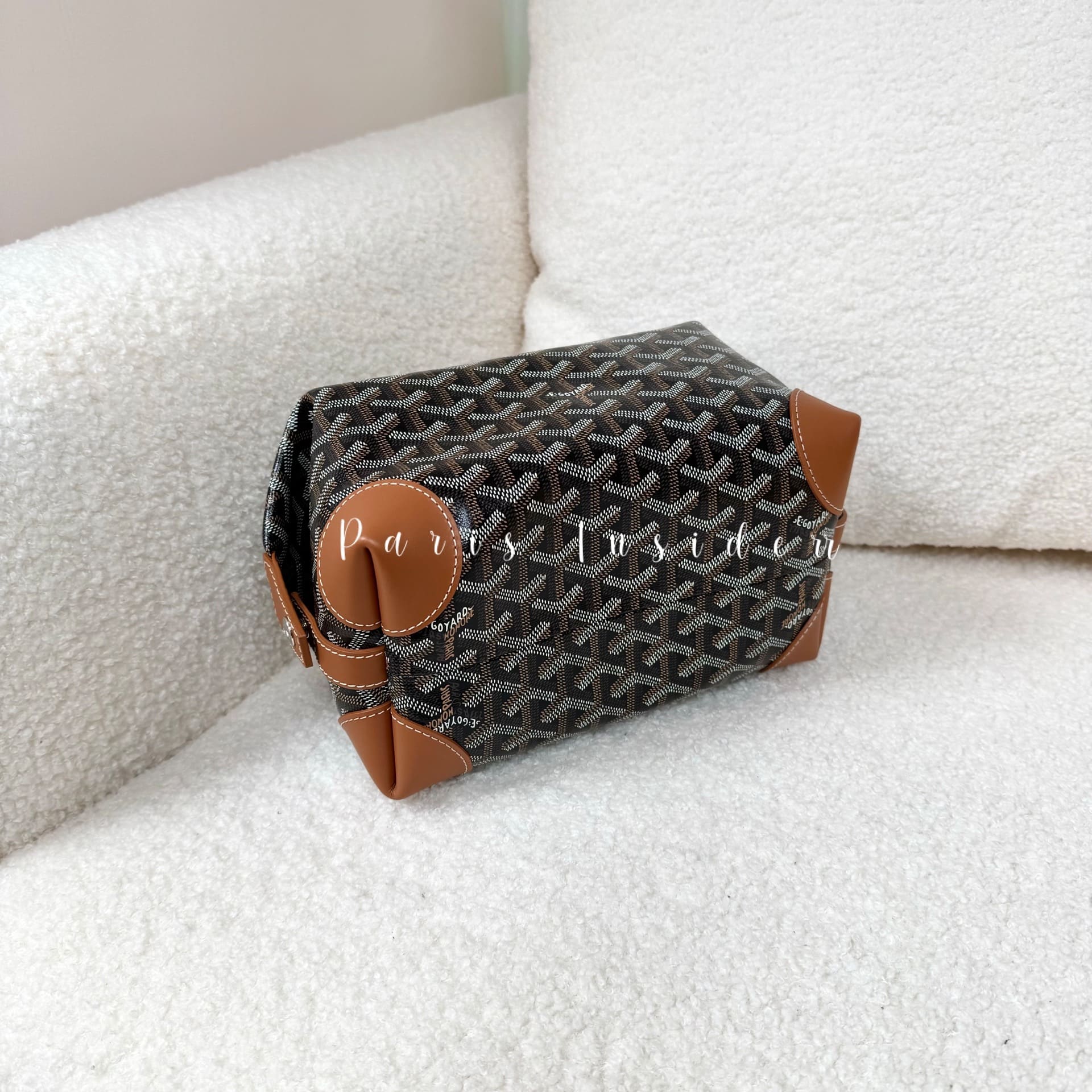Goyard Bowling 25 Toiletry Bag Black With Tan - Image 2