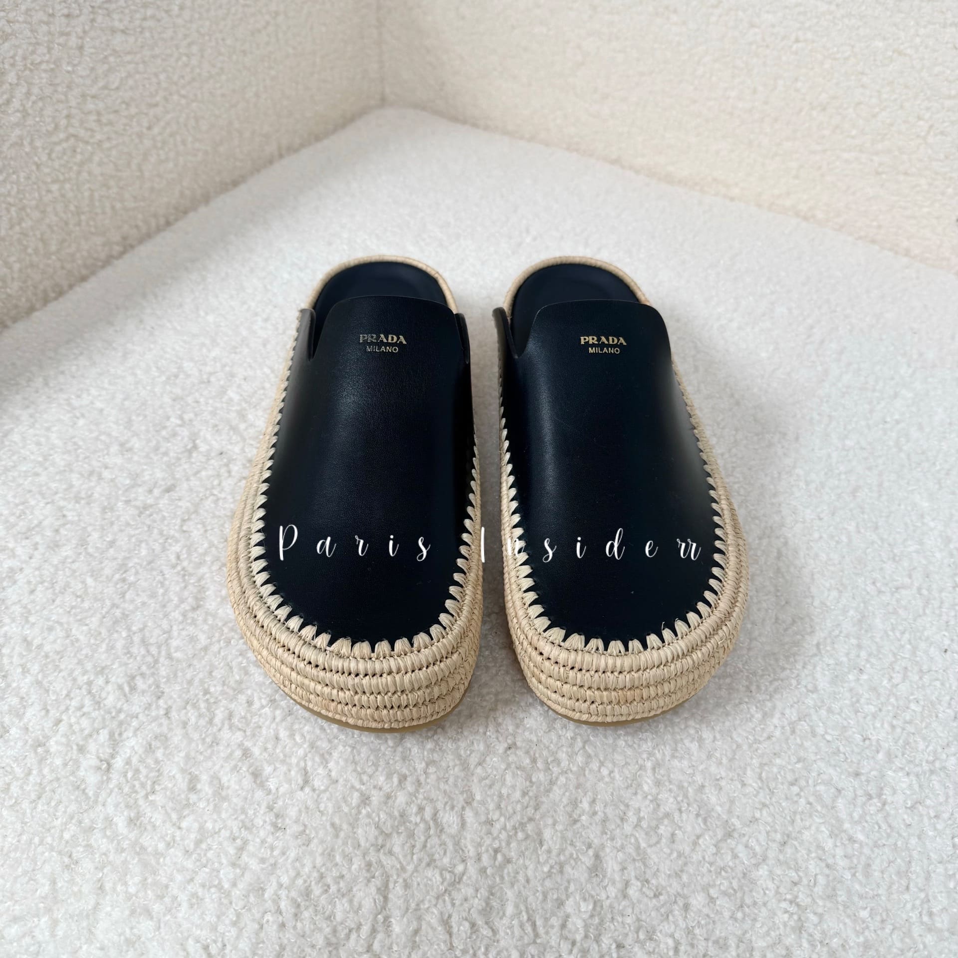 Prada Leather Mules - Black 黑