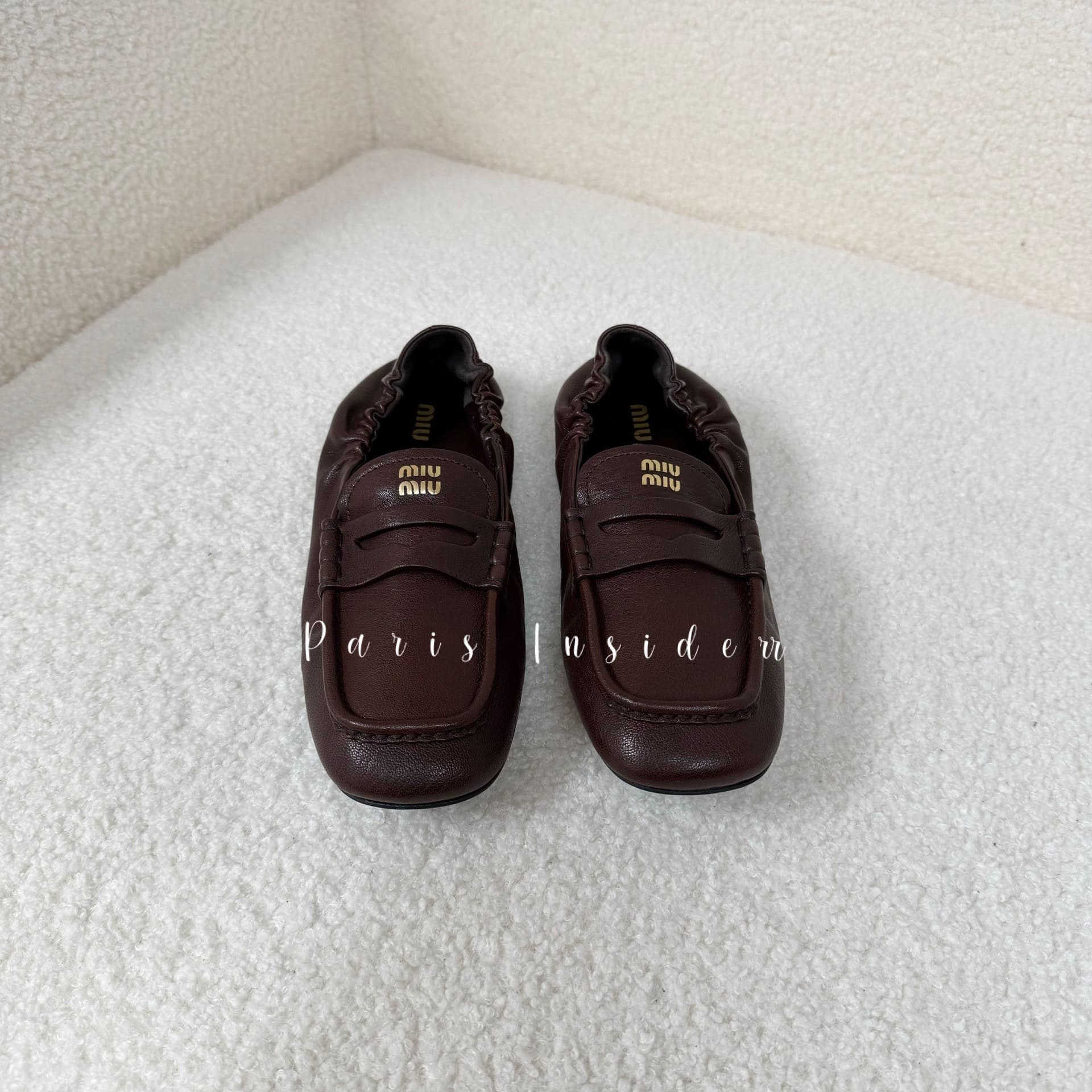 Miu Miu Briarwood Ruches Nappa Leather Loafers
