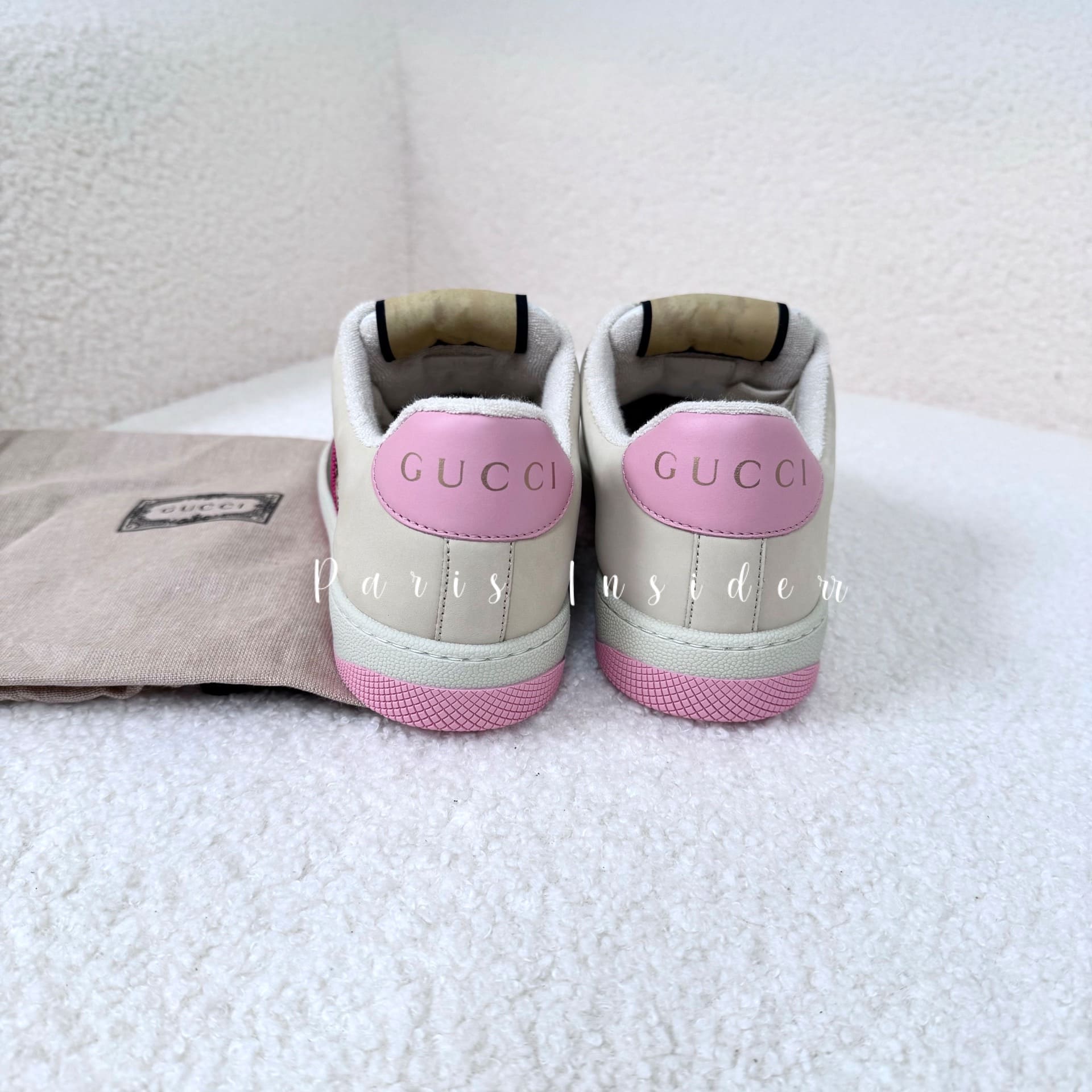 Gucci Screener Crystals Sneakers - Beige And Ebony 米色拼烏木 - Image 3