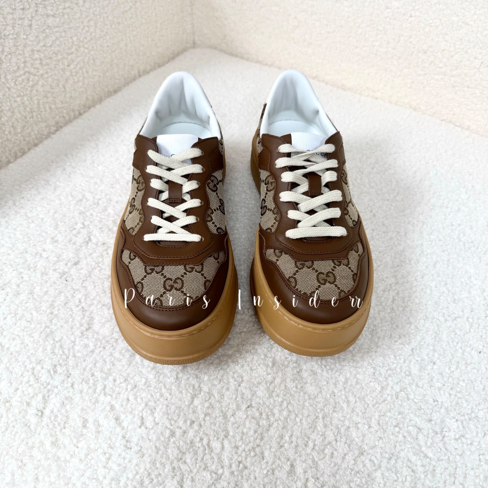 Gucci GG Sneakers - Web Beige And Ebony 米色拼烏木