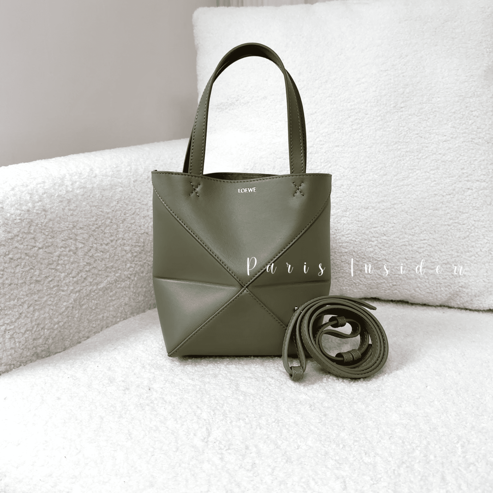 Loewe Mini Puzzle Fold Tote - Dark Khaki 深卡其色