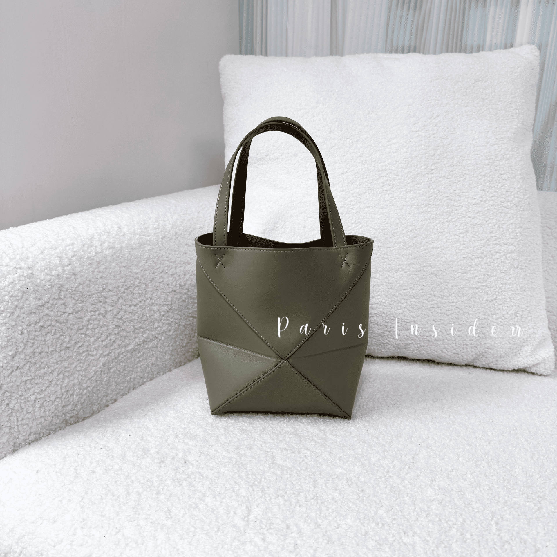 Loewe Mini Puzzle Fold Tote - Dark Khaki 深卡其色 - Image 2