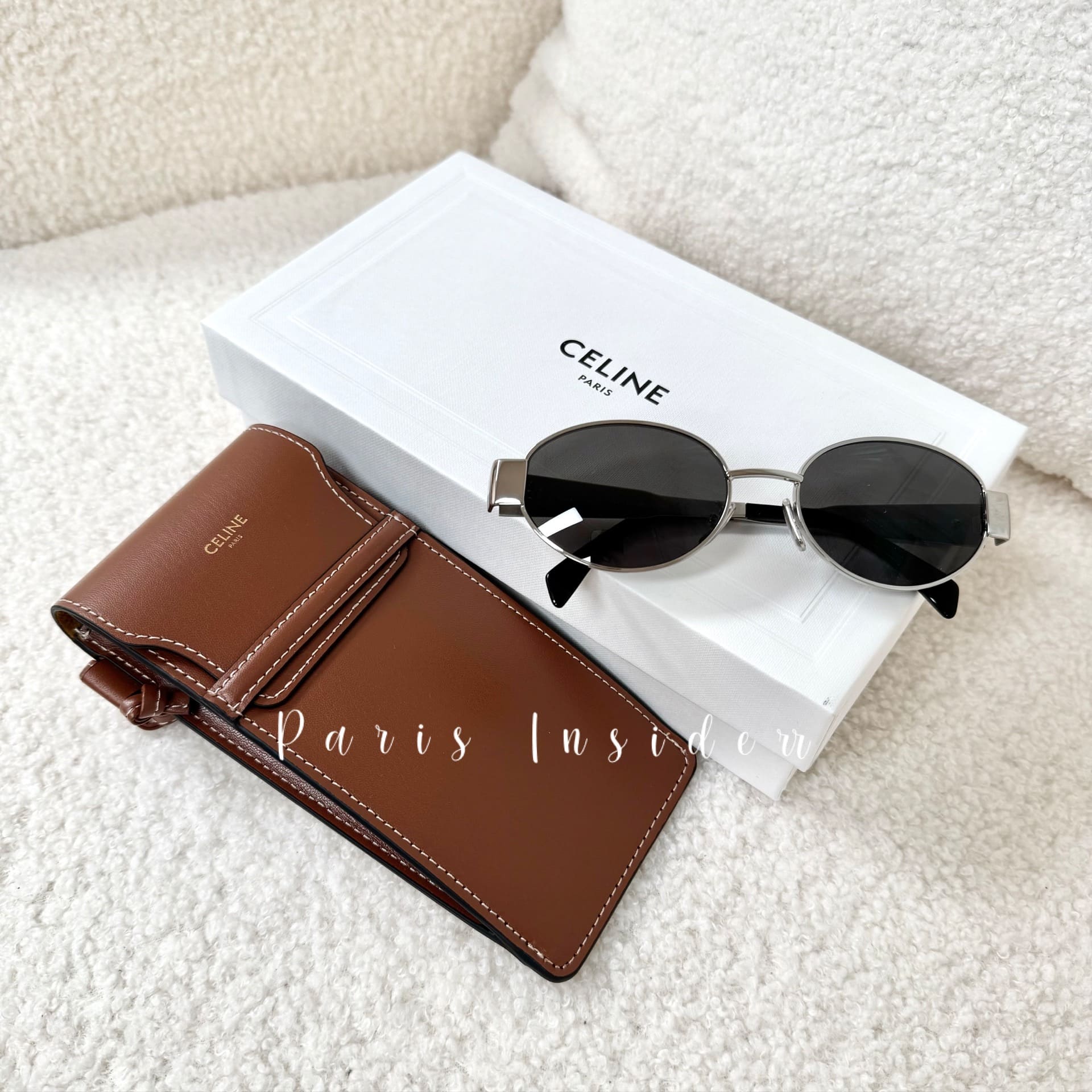 Celine Triomphe Sunglasses - Silver With Smoke 銀色拼煙燻色