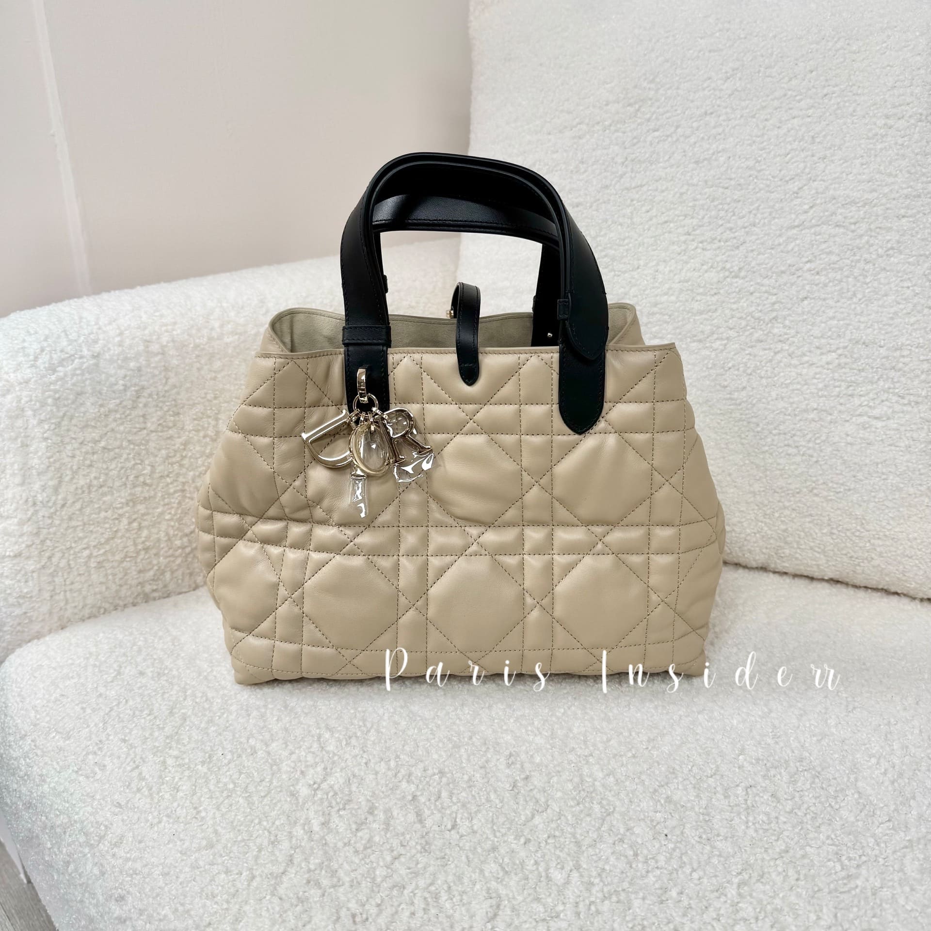 Christian Dior Medium Dior Toujours Bag - Rope Beige And Black 繩索色拼黑