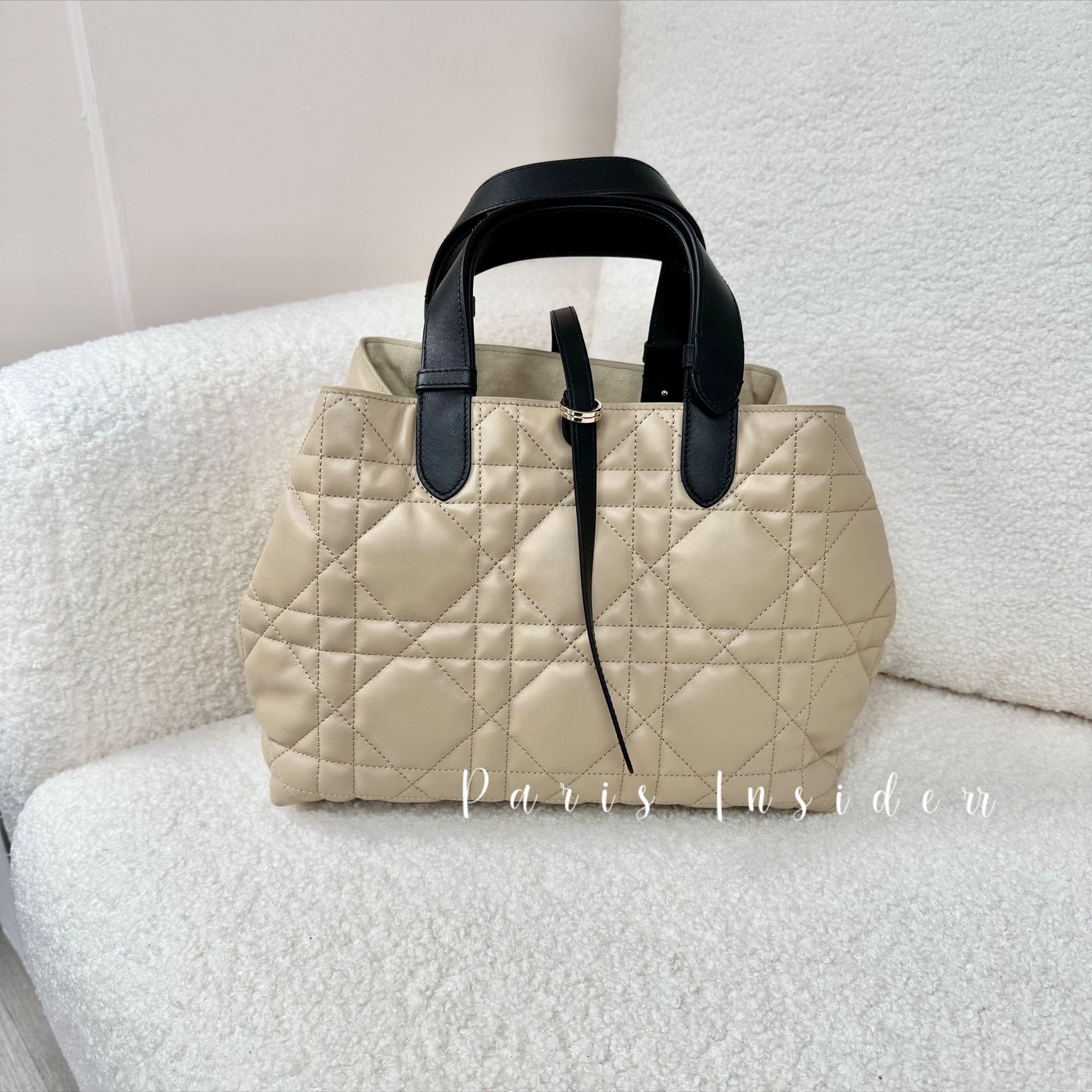 Christian Dior Medium Dior Toujours Bag - Rope Beige And Black 繩索色拼黑 - Image 3