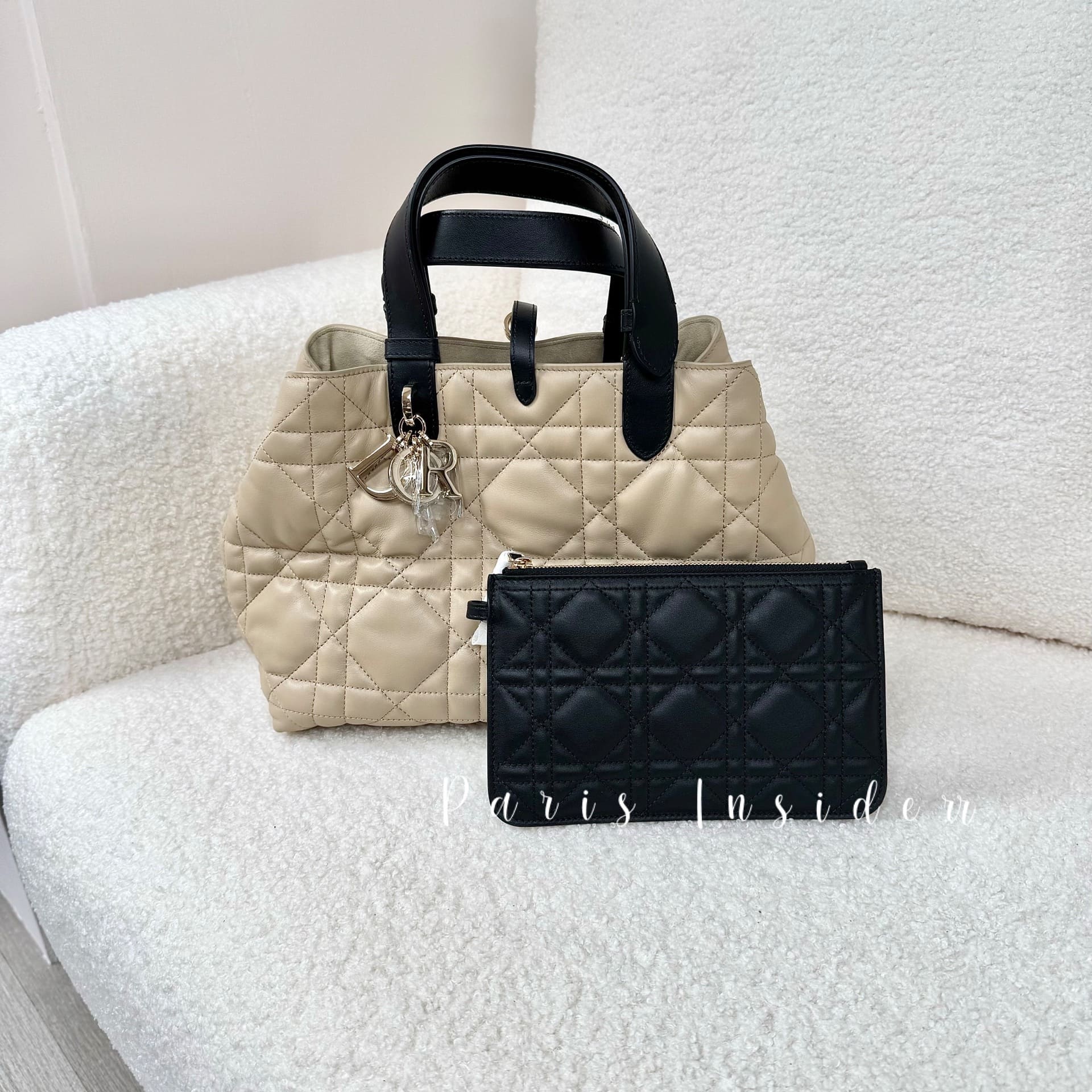 Christian Dior Medium Dior Toujours Bag - Rope Beige And Black 繩索色拼黑 - Image 2