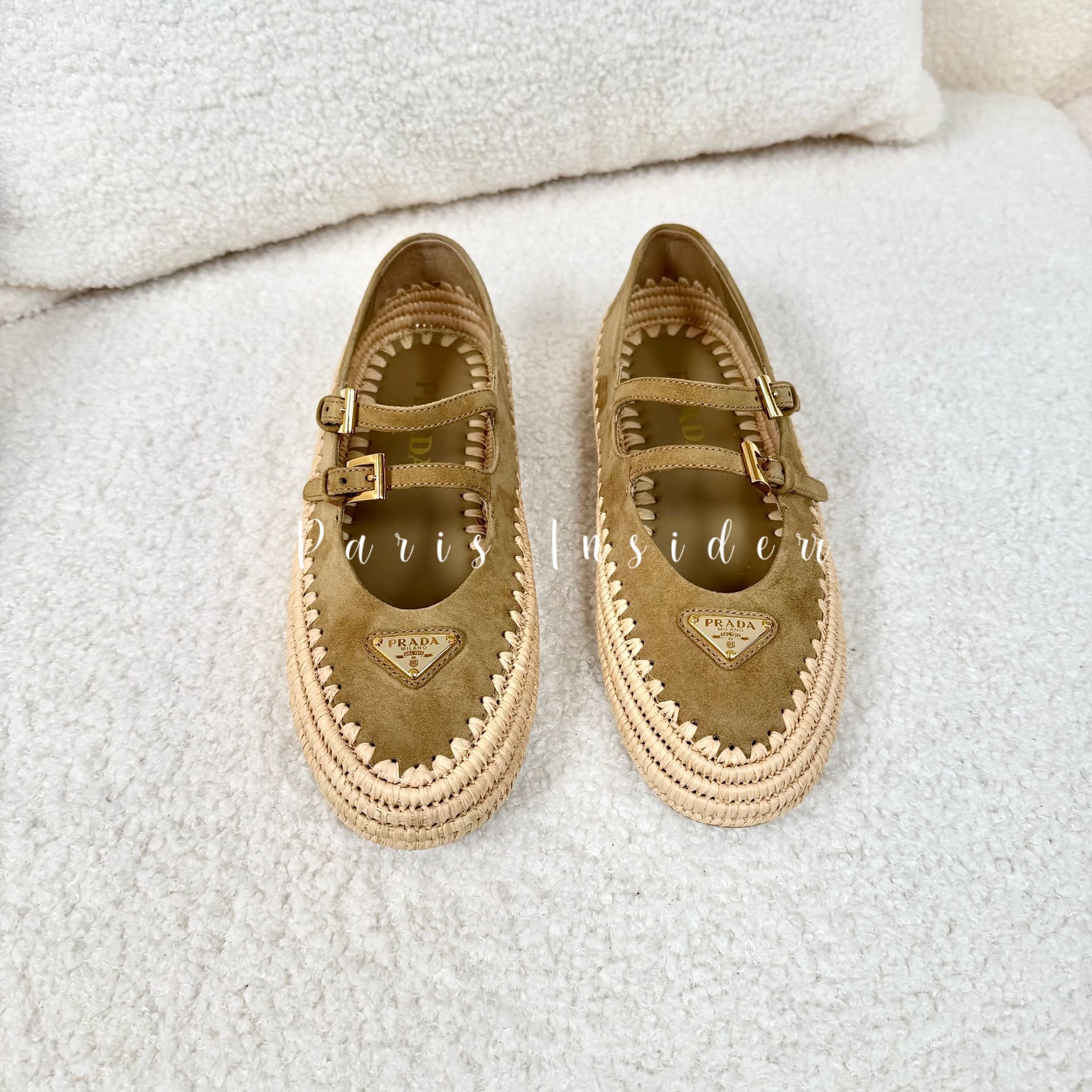 Prada Suede Ballerinas - Ecru 亞麻色